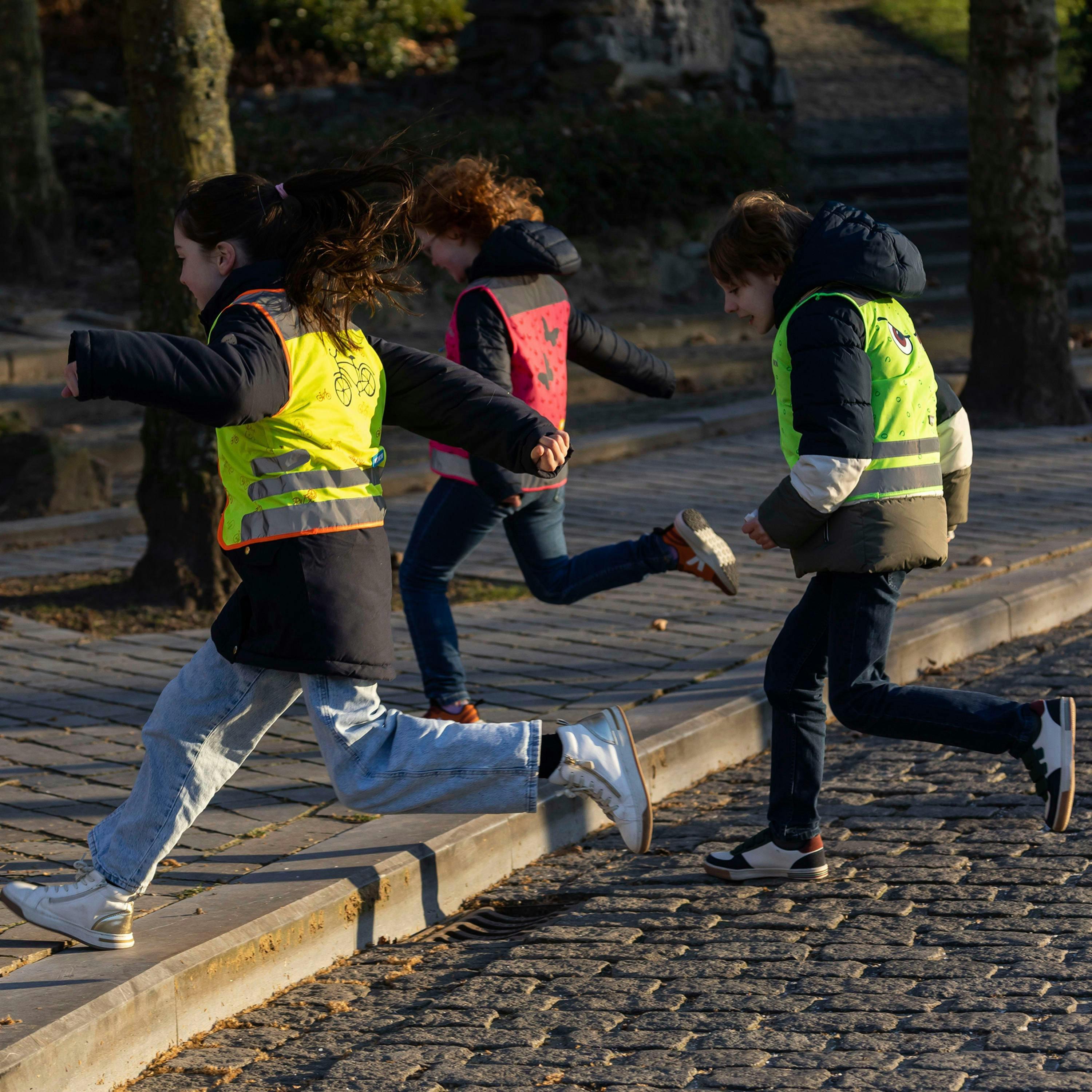 Nutty Green Hi Vis Reflective Vest for Kids | School Outdoor Gilet with Pockets , view 4 of 5