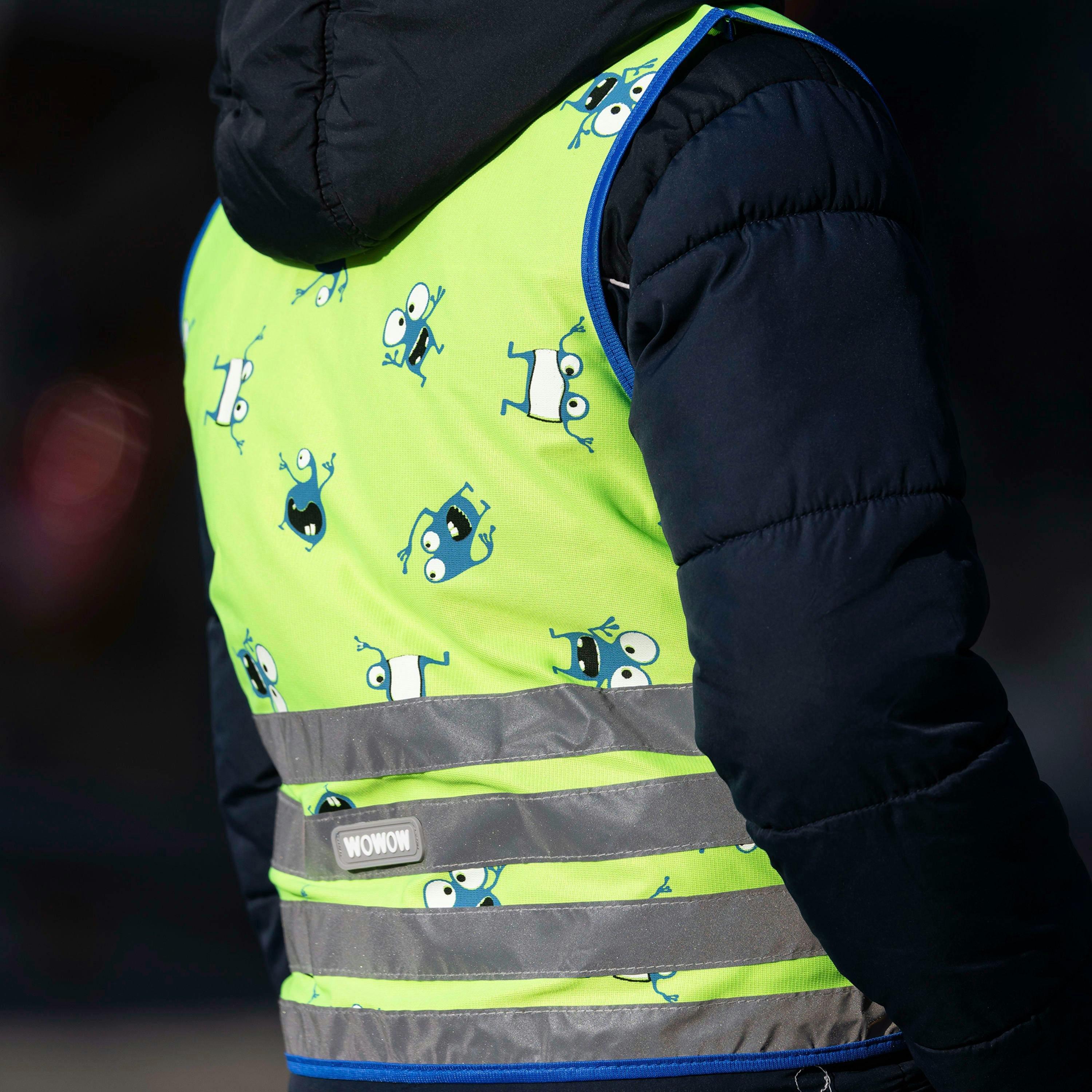 Goyo Green Hi Vis Reflective Patterned Vest for Kids | School Outdoor Gilet , view 5 of 5