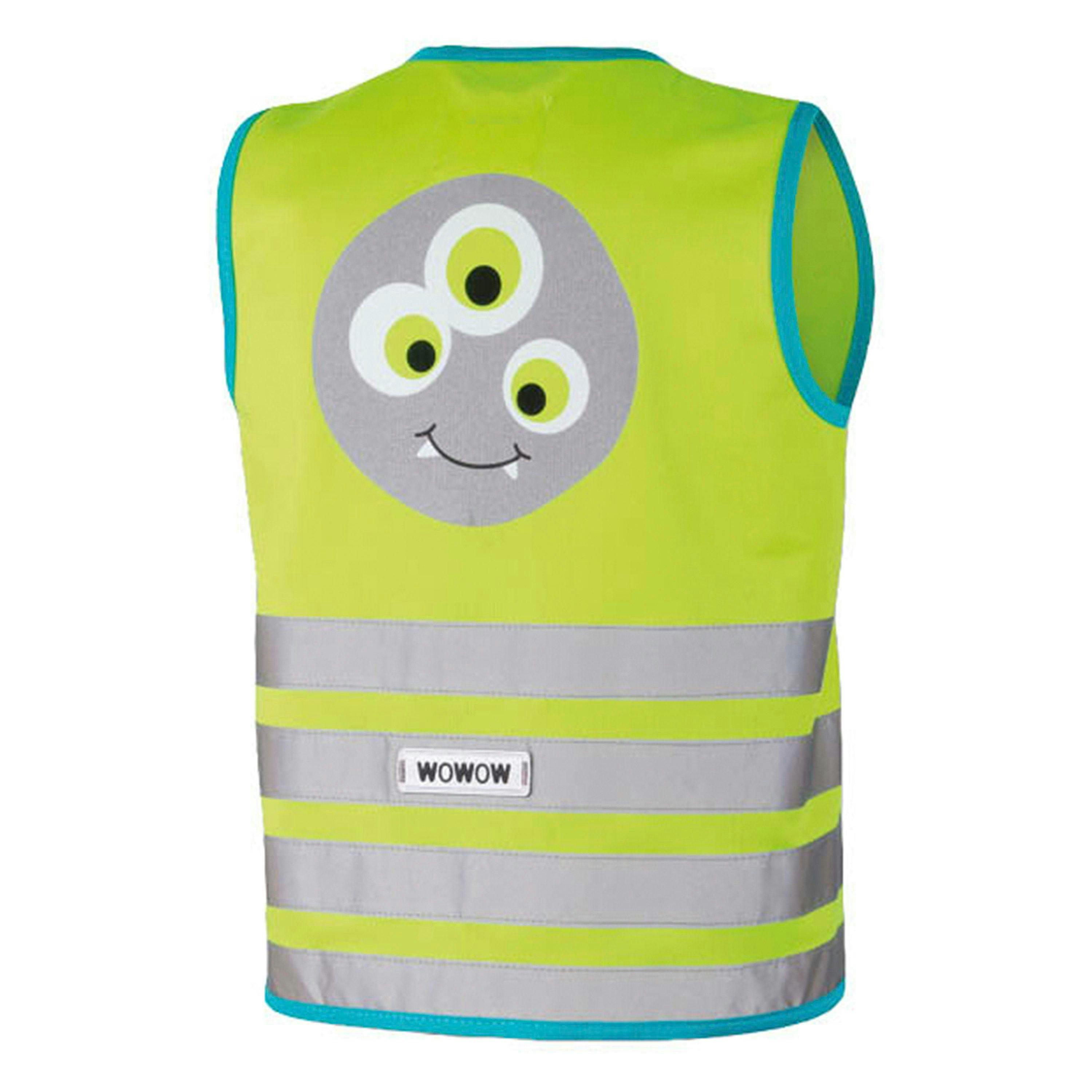 Kids Hi Vis Reflective Vest | Green Crazy Monster Outdoor Gilet , view 2 of 5