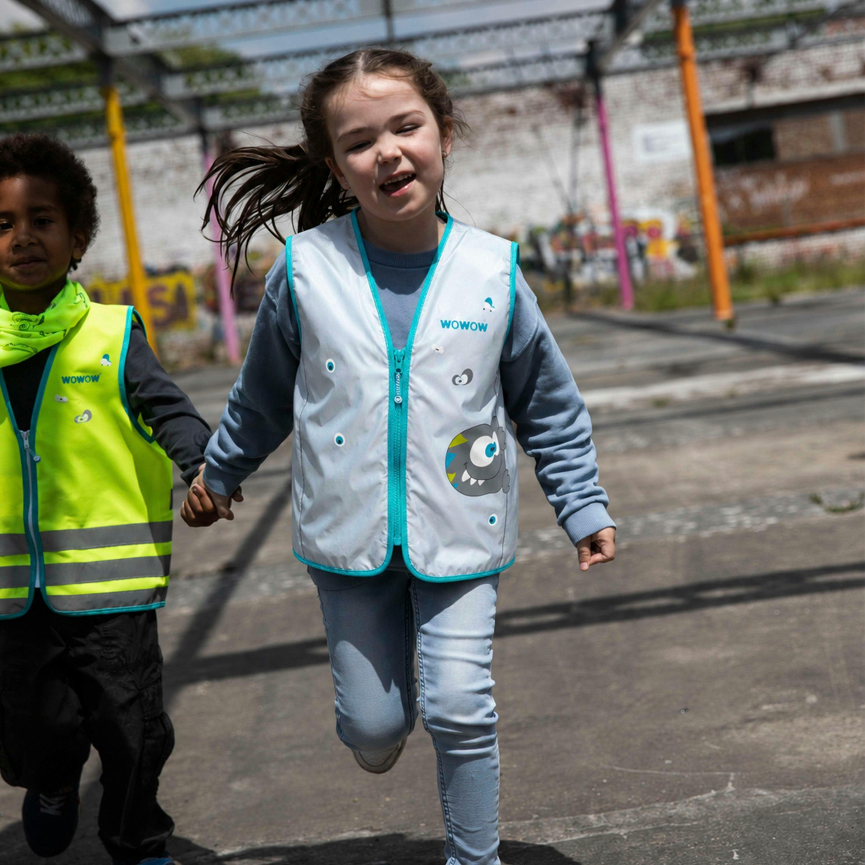 Kids Hi Vis Fully Reflective Vest | Crazy Monster Patterned Outdoor Gilet , view 3 of 5