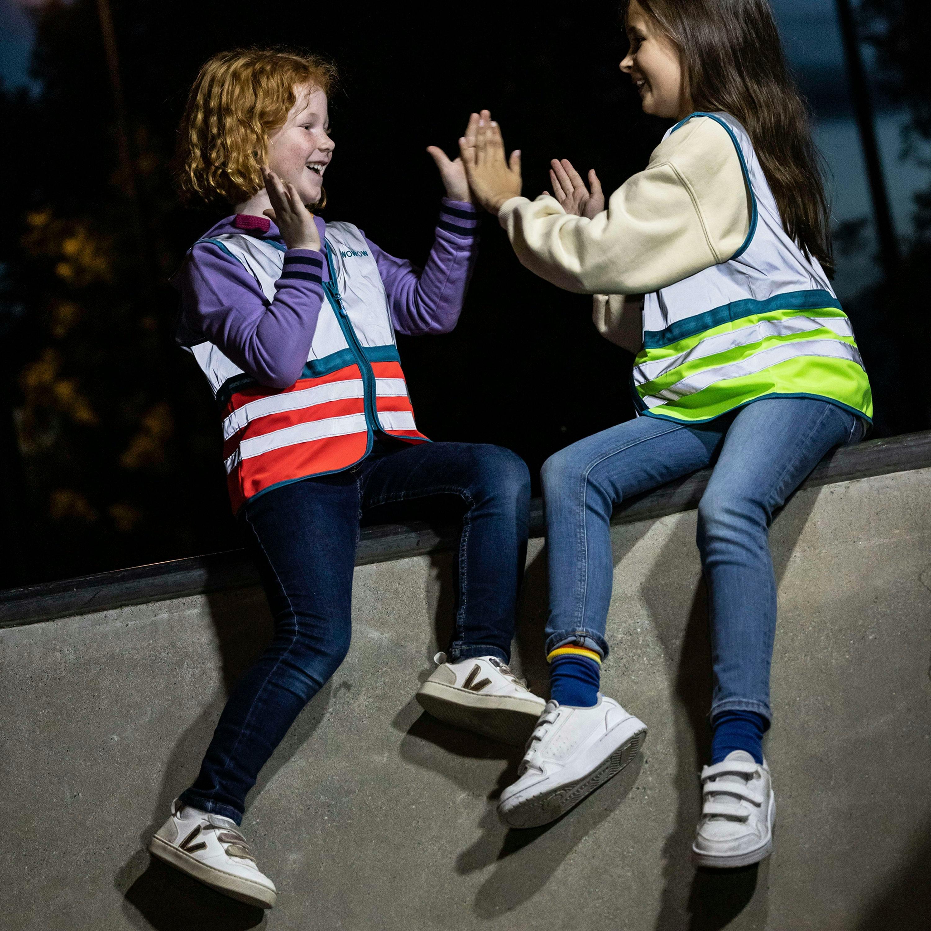 Kids Wasabi Red Hi Vis Fully Reflective Vest | Walking Running Gilet , view 4 of 5