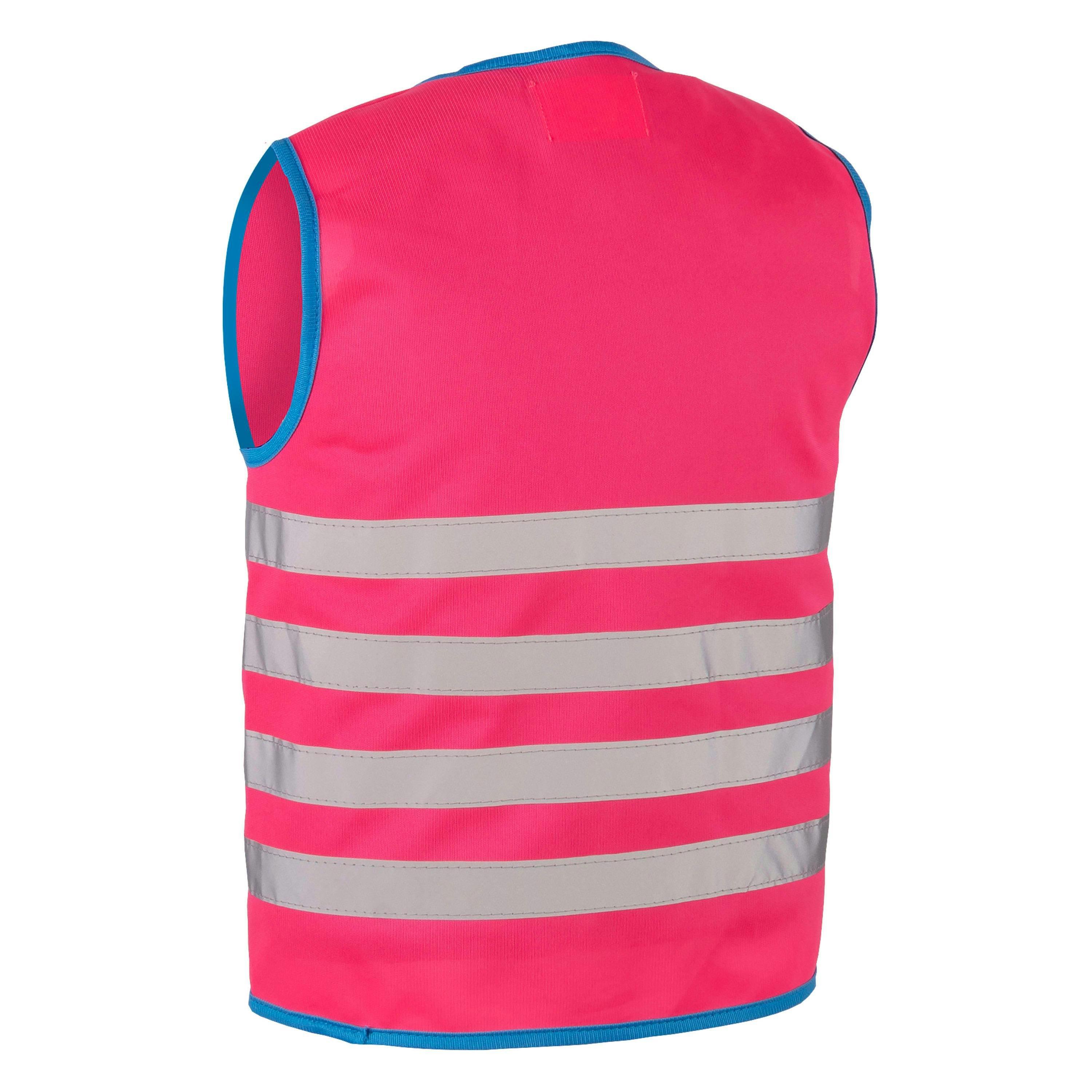 Kids Pink Hi Vis Reflective Vest | School Cycling Walking Outdoor Gilet , view 2 of 5