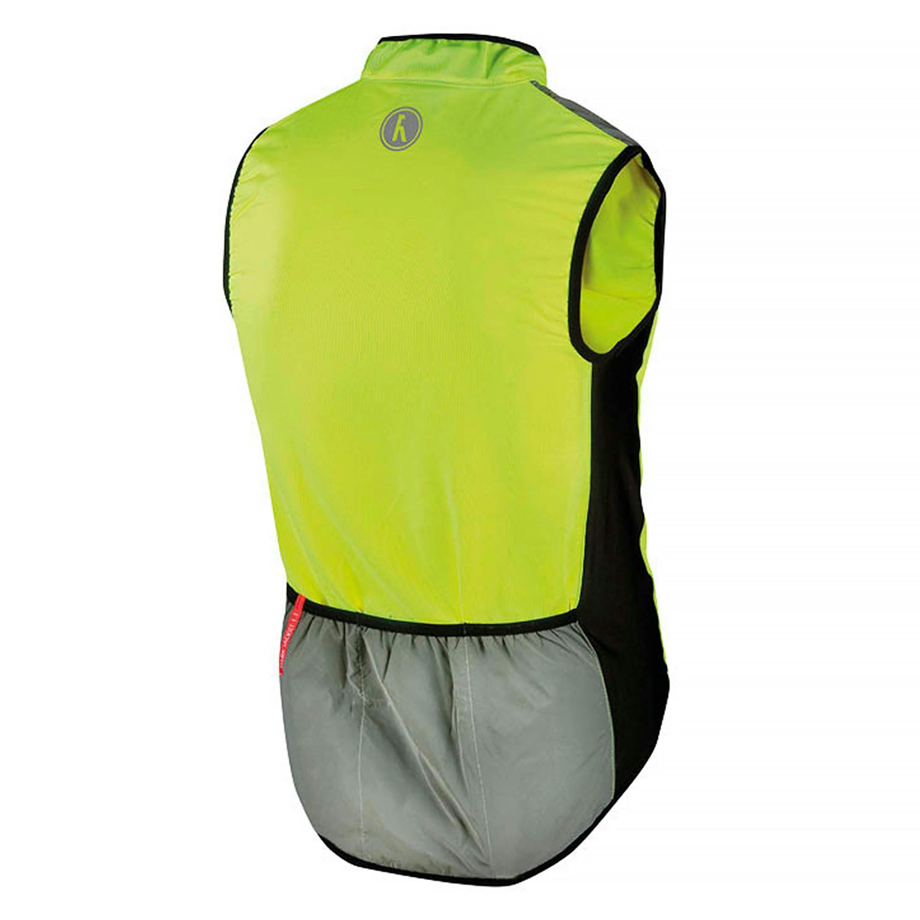 Mens Ladies Yellow Hi Vis Reflective Cycling Gilet Extended Back and Pockets , view 2 of 5