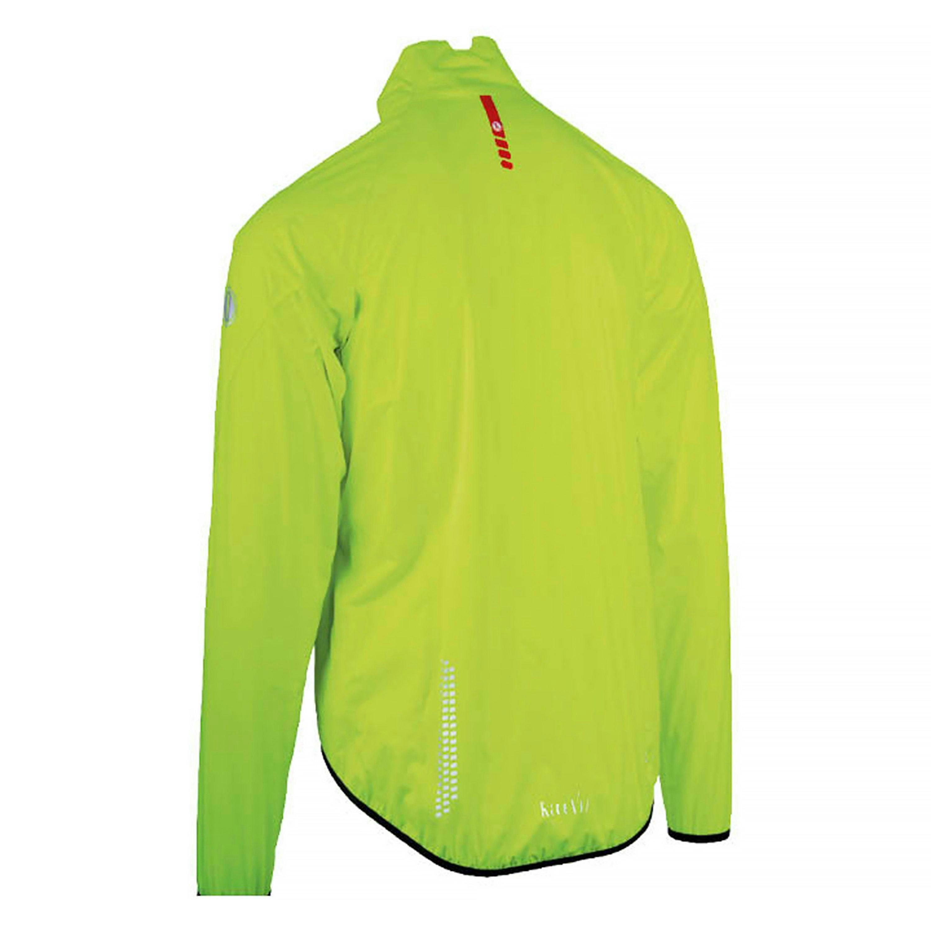 Mens Ladies Yellow Hi Vis Reflective Cycling Jacket with Extended Back , view 2 of 5