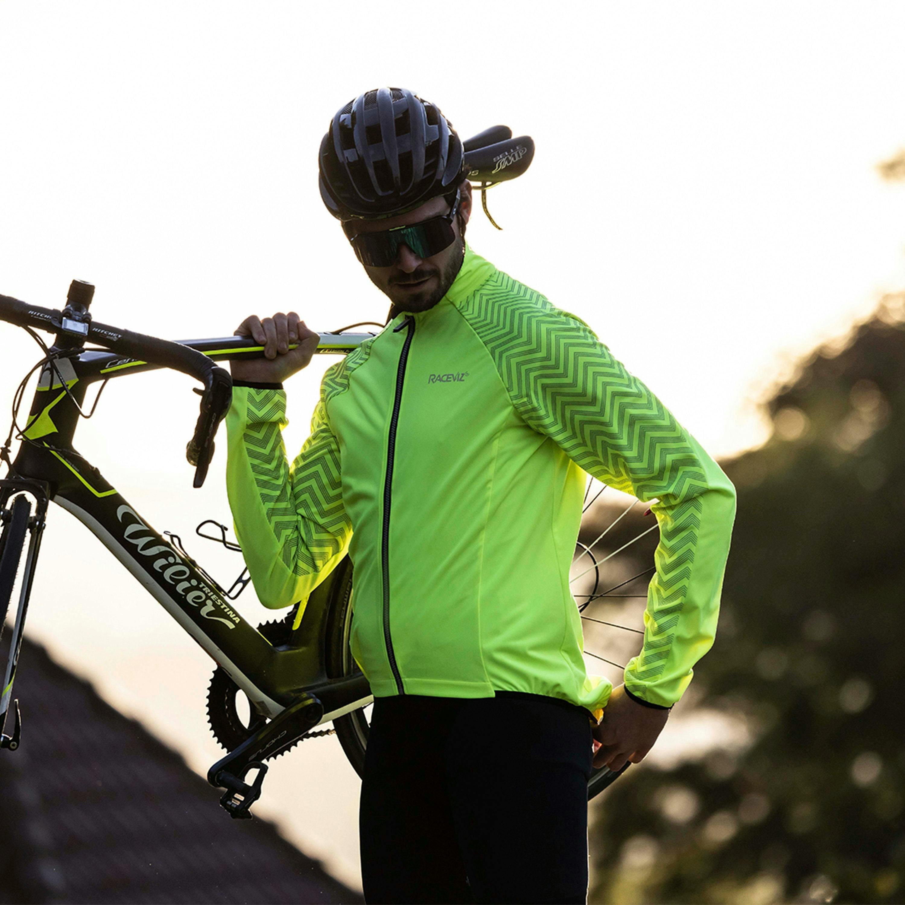 Yellow Hi Vis Windproof Cycling Jacket | Water Repellent Windproof Jacket , view 3 of 5