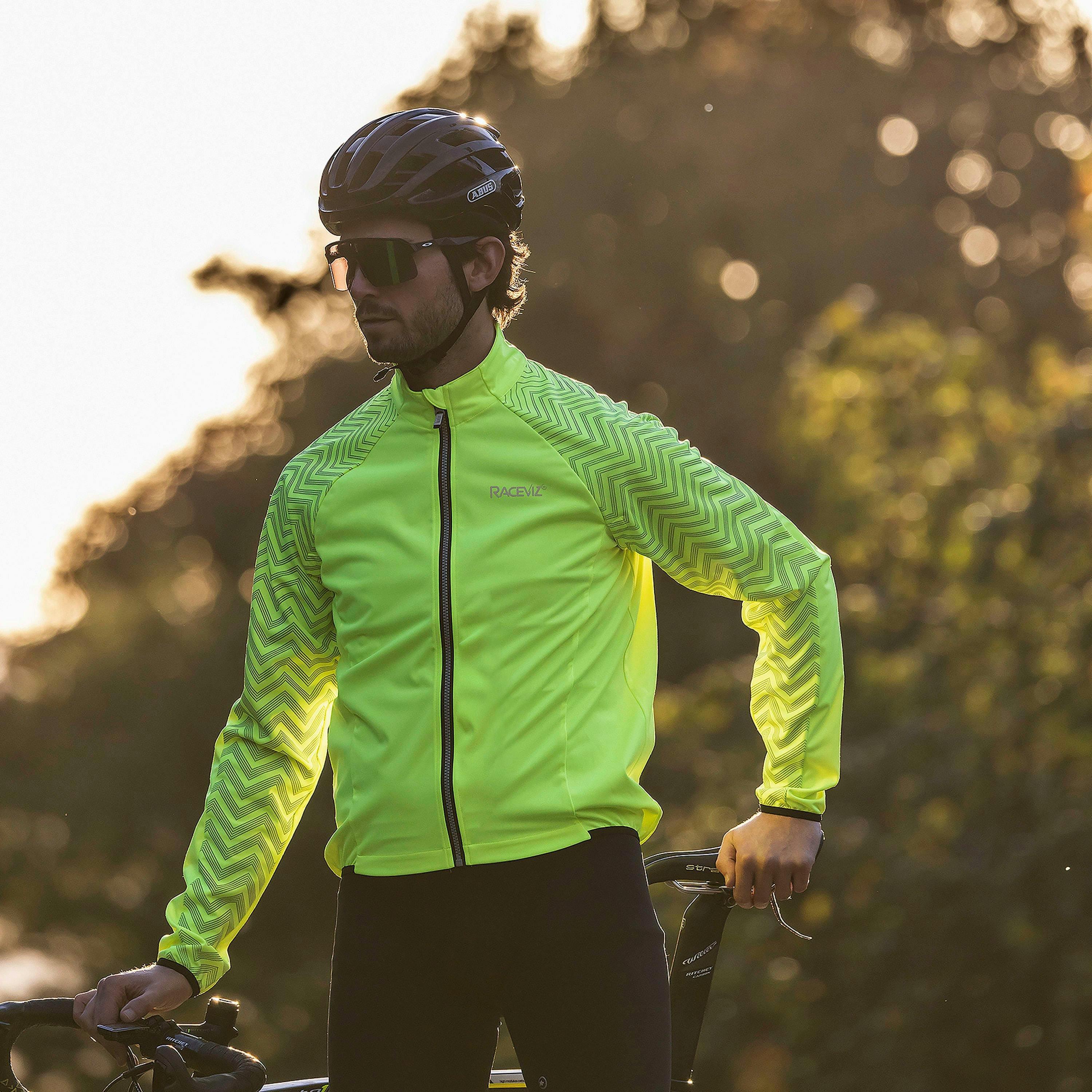 Yellow Hi Vis Windproof Cycling Jacket | Water Repellent Windproof Jacket , view 4 of 5