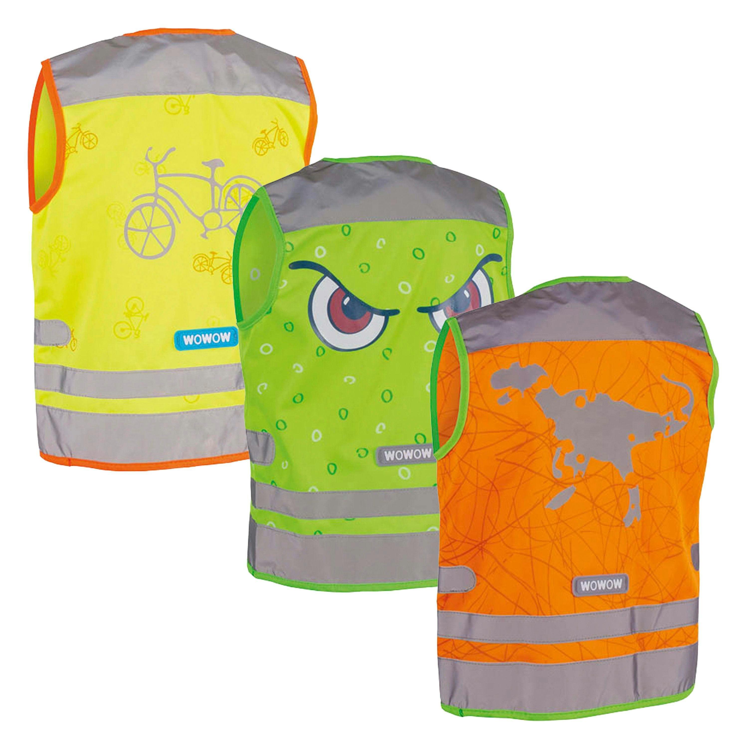 3 Pack Kids Hi Vis Reflective Vests | Green Orange Yellow Outdoor Gilets , view 2 of 5