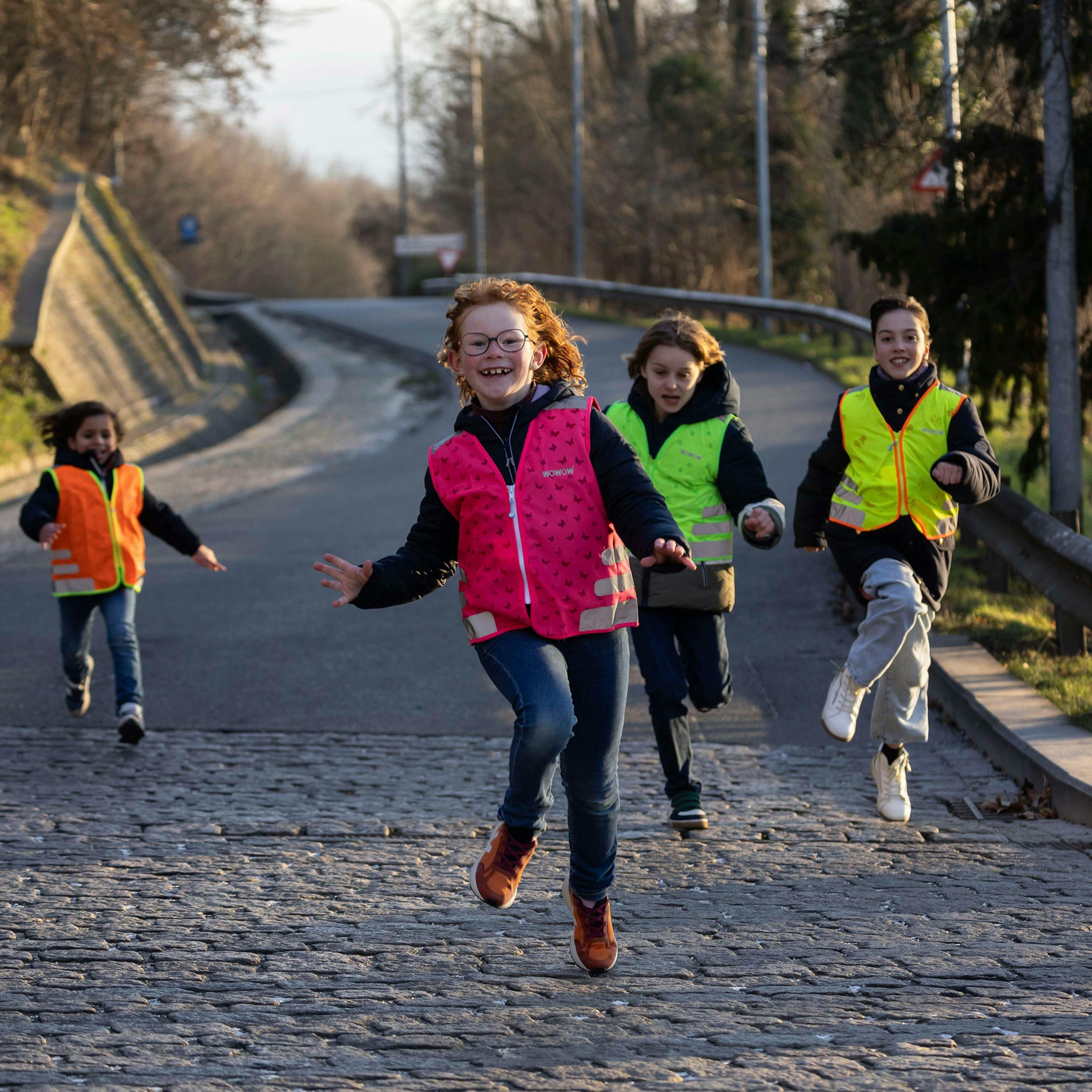 3 Pack Kids Hi Vis Reflective Vests | Green Orange Yellow Outdoor Gilets , view 3 of 5