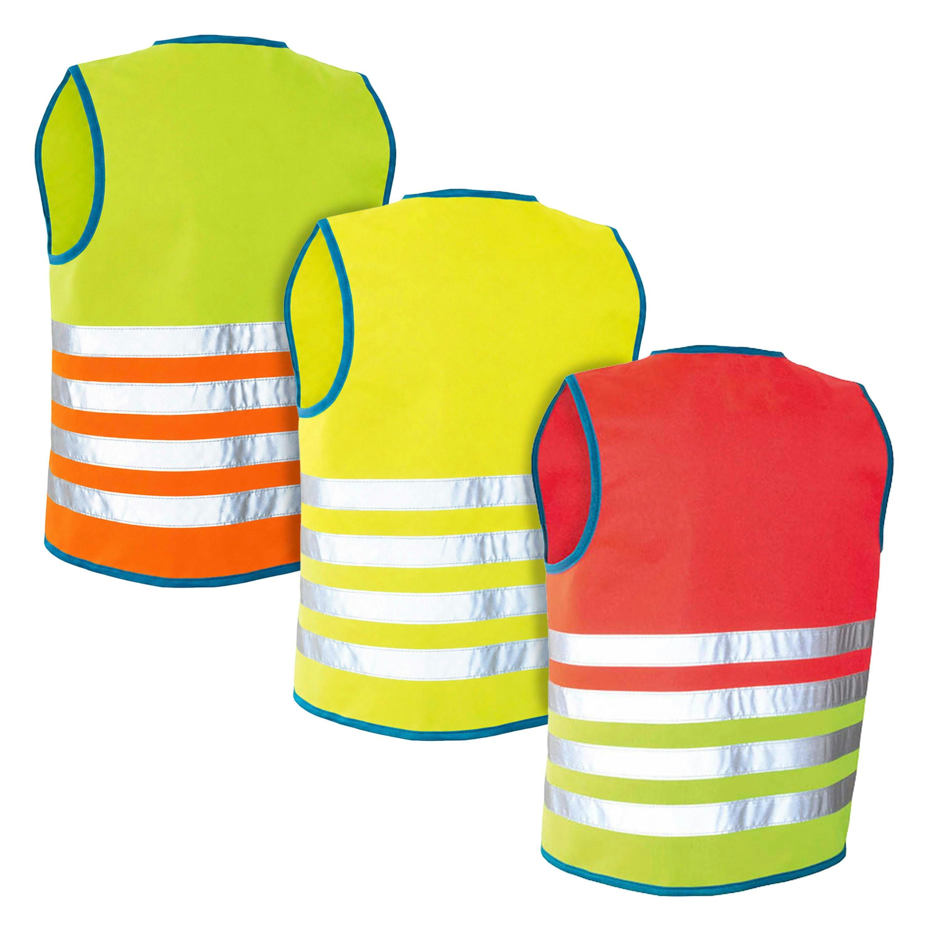 3 Pack Kids Hi Vis Reflective Vests | Green Red Yellow Gilet for Girls Boys , view 2 of 5