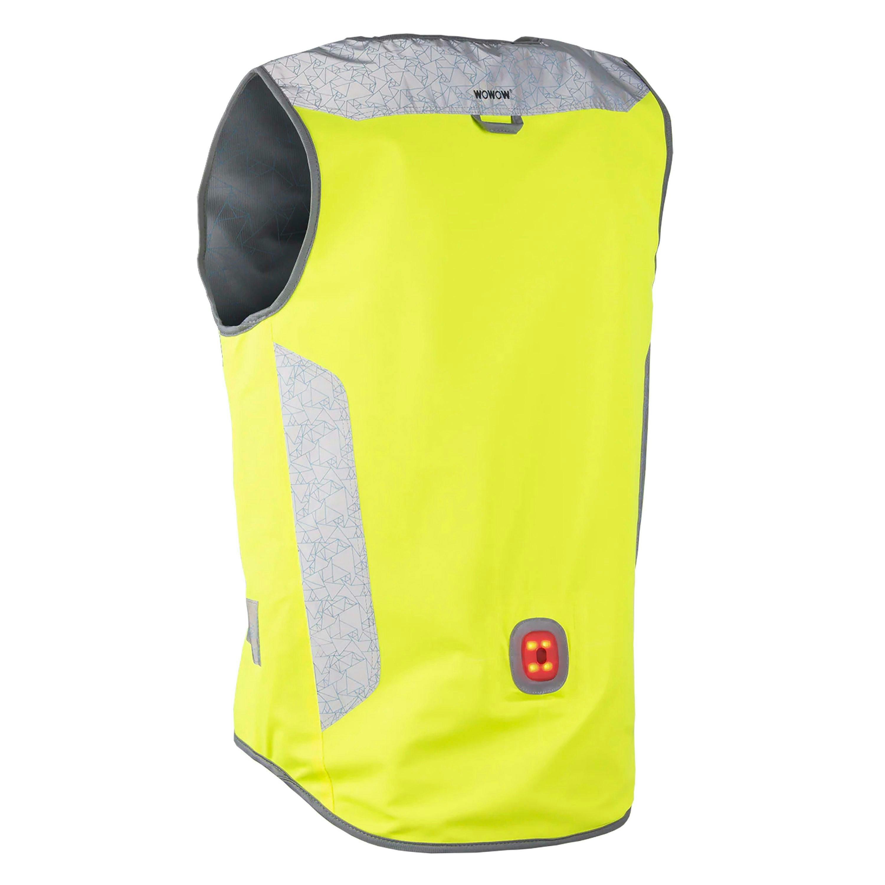 Mens Ladies Yellow Hi Vis Reflective Cycling Vest with USB Rechargeable Pockets , view 2 of 5