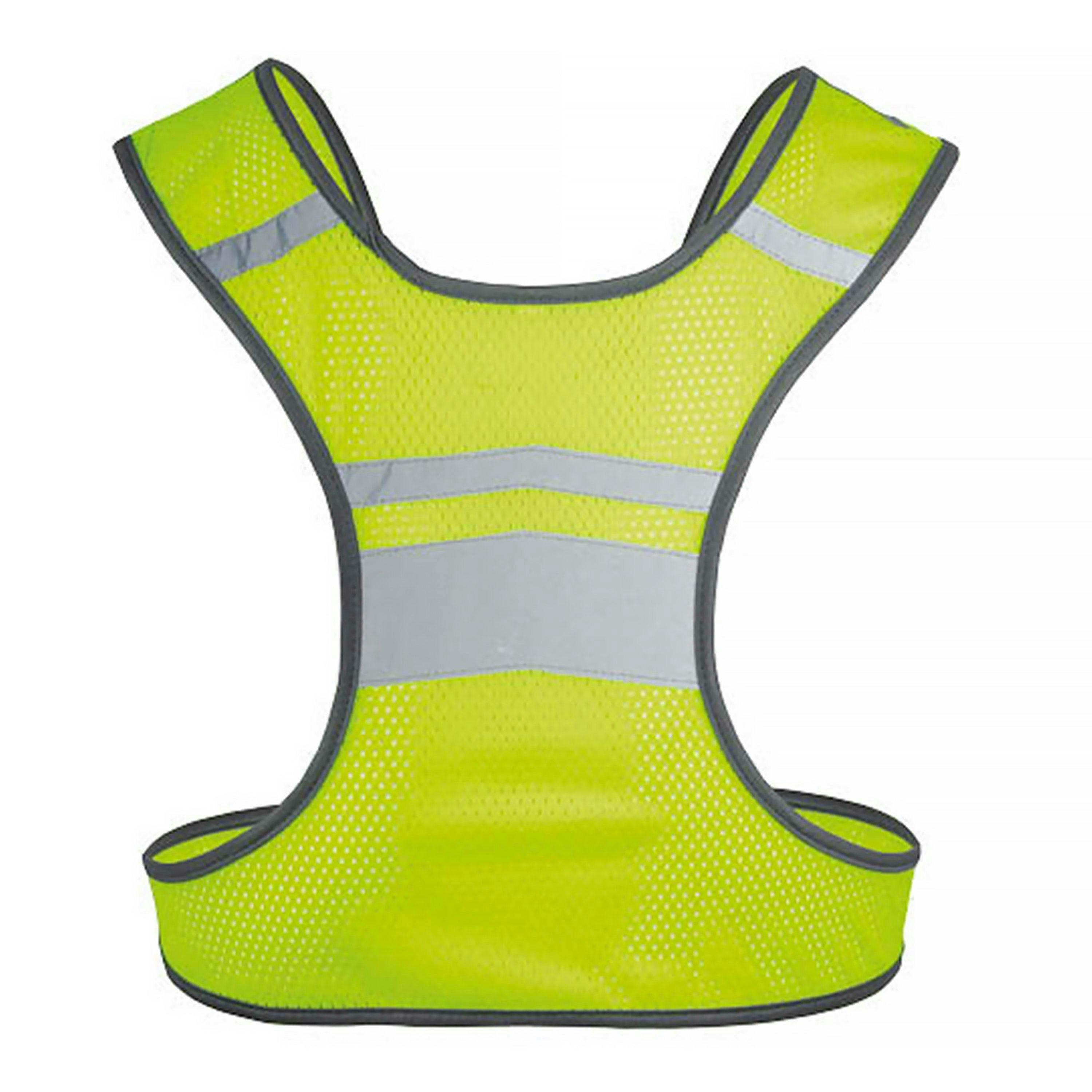 Mens Ladies Yellow Hi Vis Reflective Running Vest Mesh Lining Waistcoat , view 2 of 5