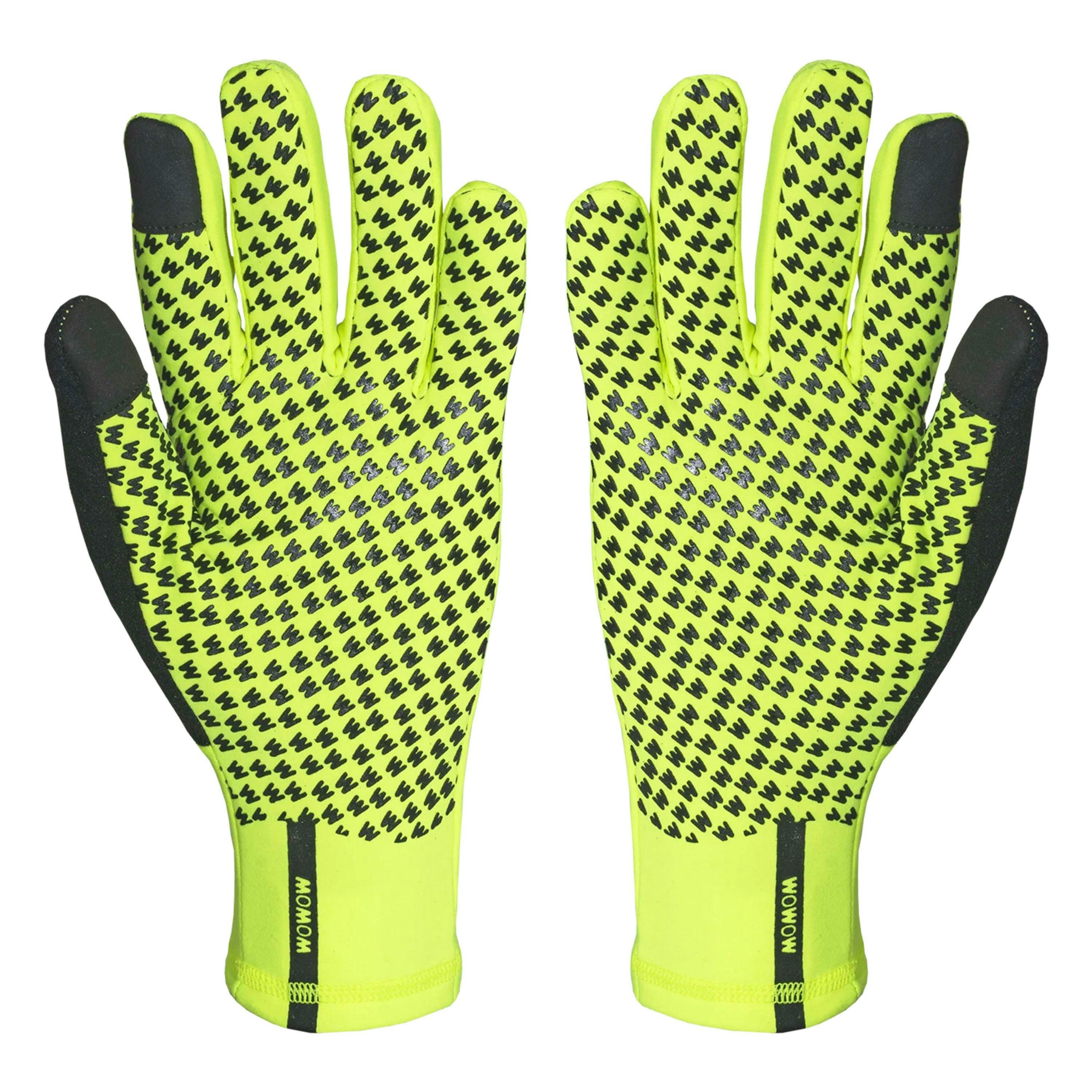 Mens Ladies Yellow Morning Breeze Hi Vis Reflective Cycling Touchscreen Gloves , view 2 of 5
