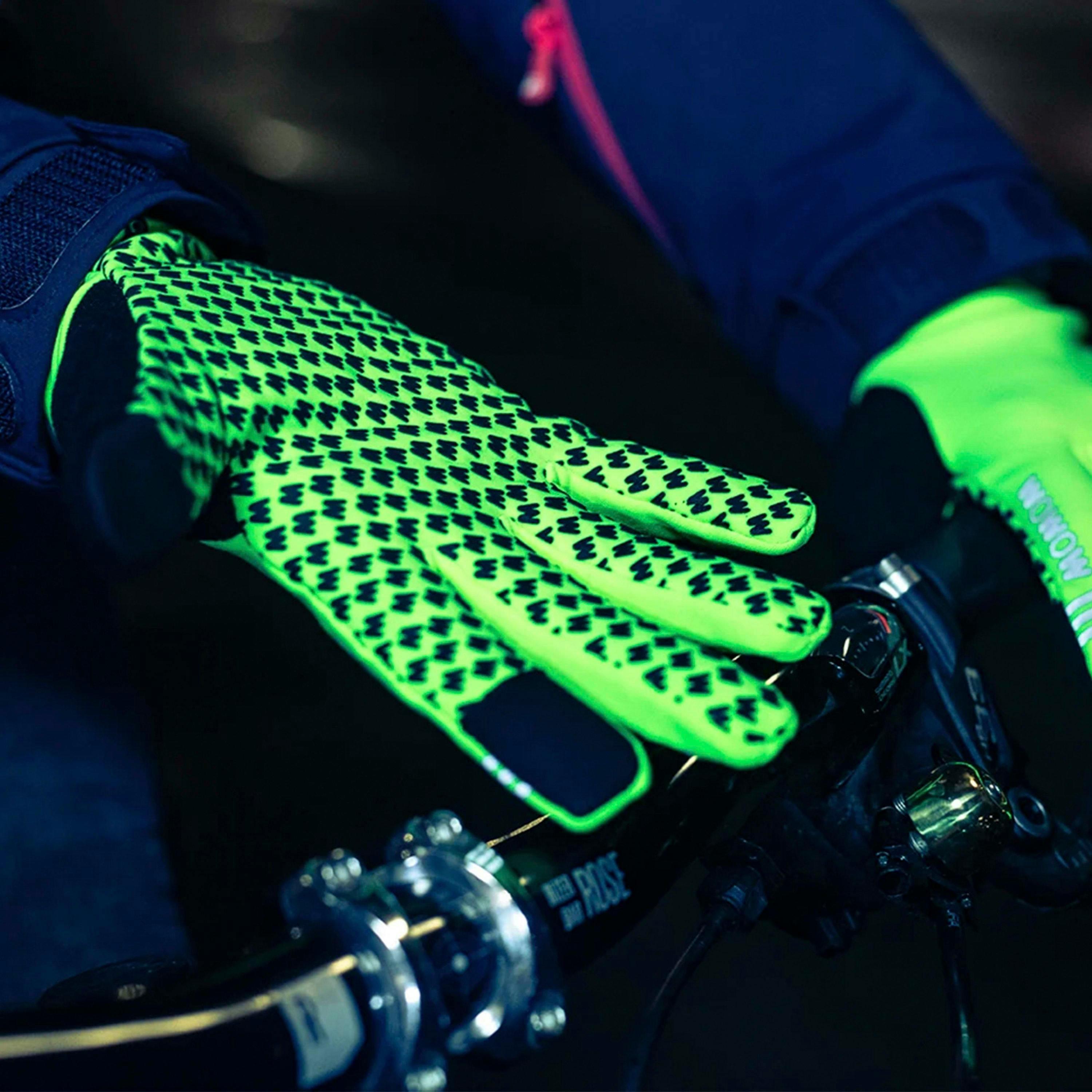 Mens Ladies Yellow Morning Breeze Hi Vis Reflective Cycling Touchscreen Gloves , view 3 of 5