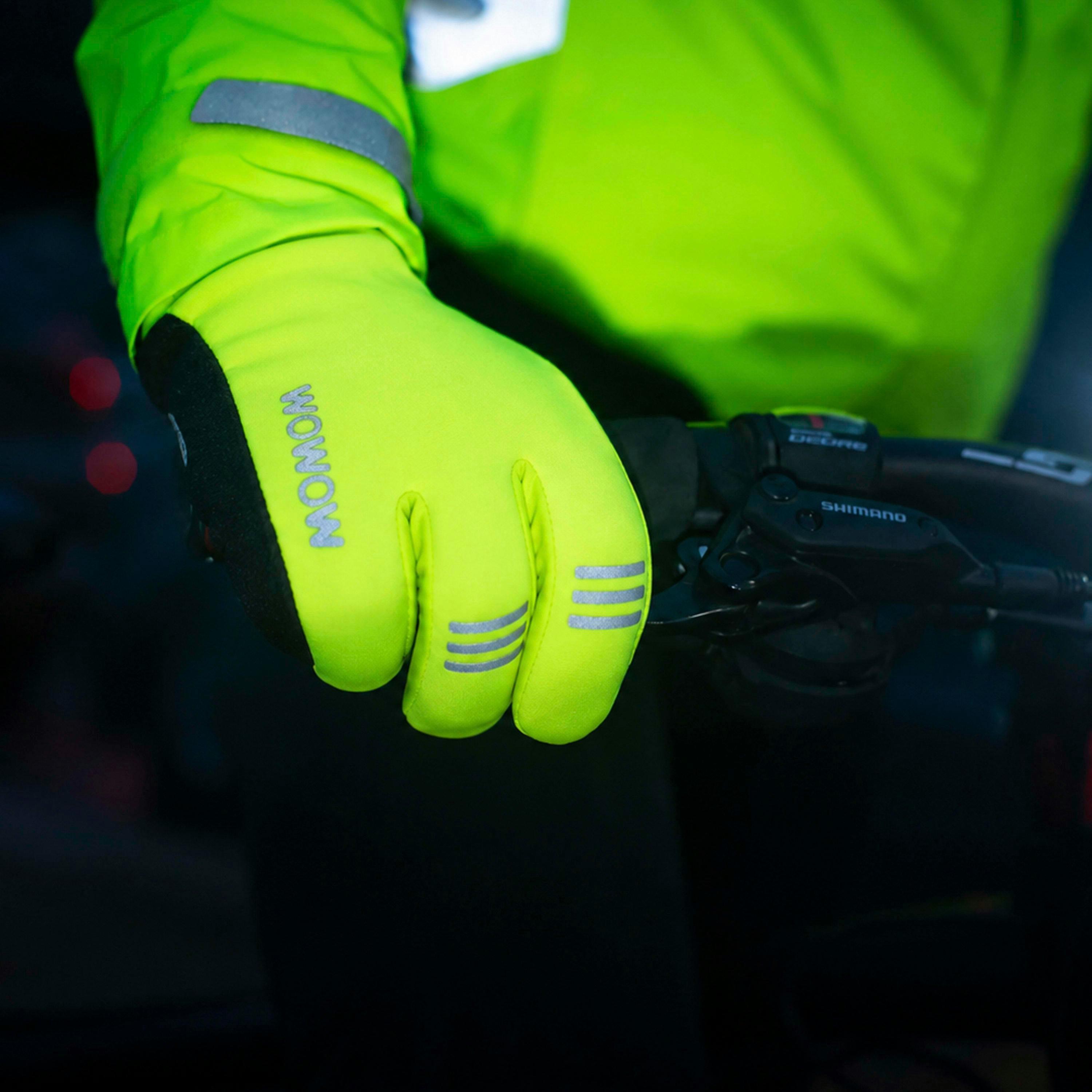 Mens Ladies Yellow Morning Breeze Hi Vis Reflective Cycling Touchscreen Gloves , view 5 of 5