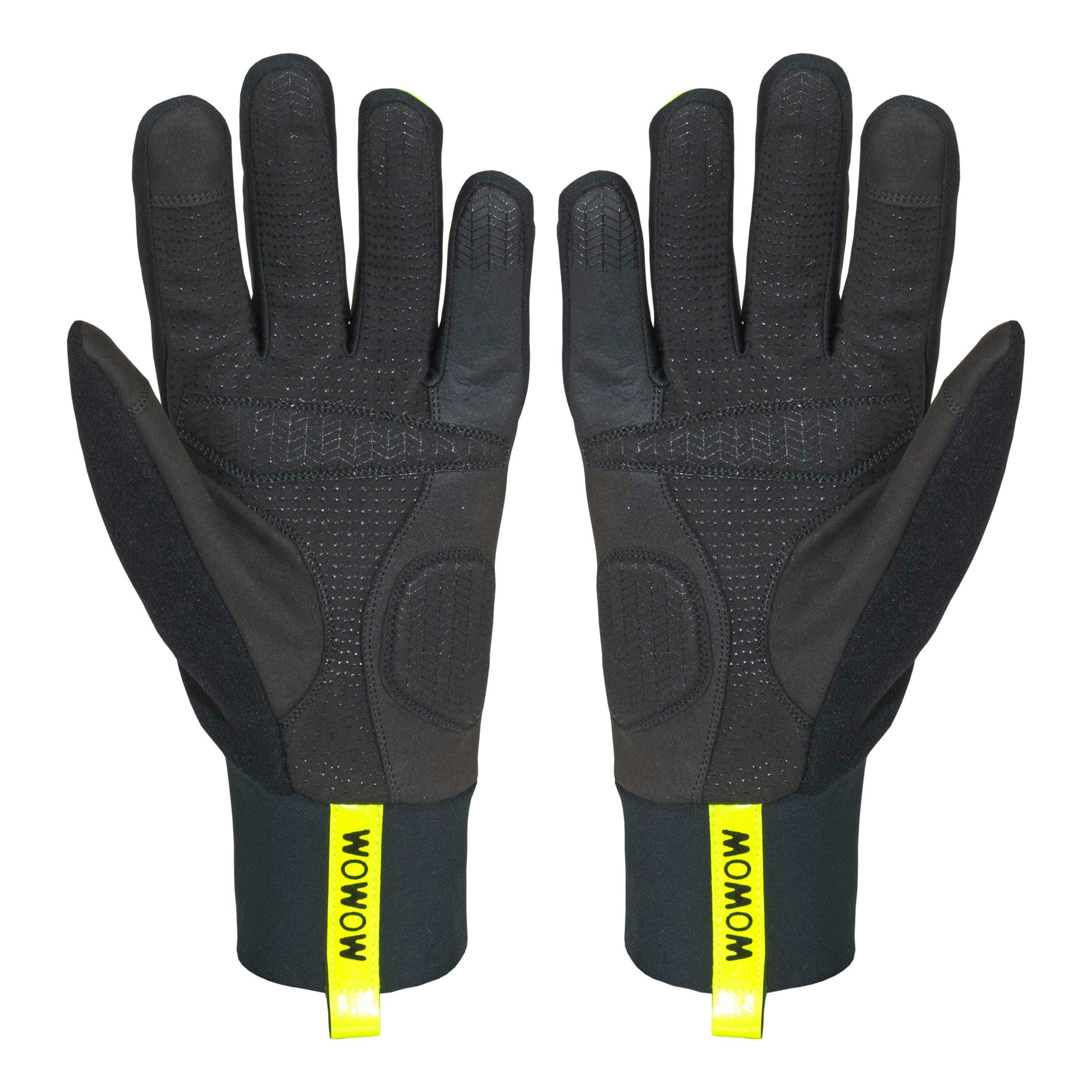 Mens Ladies Hi Vis Windproof Winter Yellow Touchscreen Grip Gel Padded Gloves , view 2 of 5