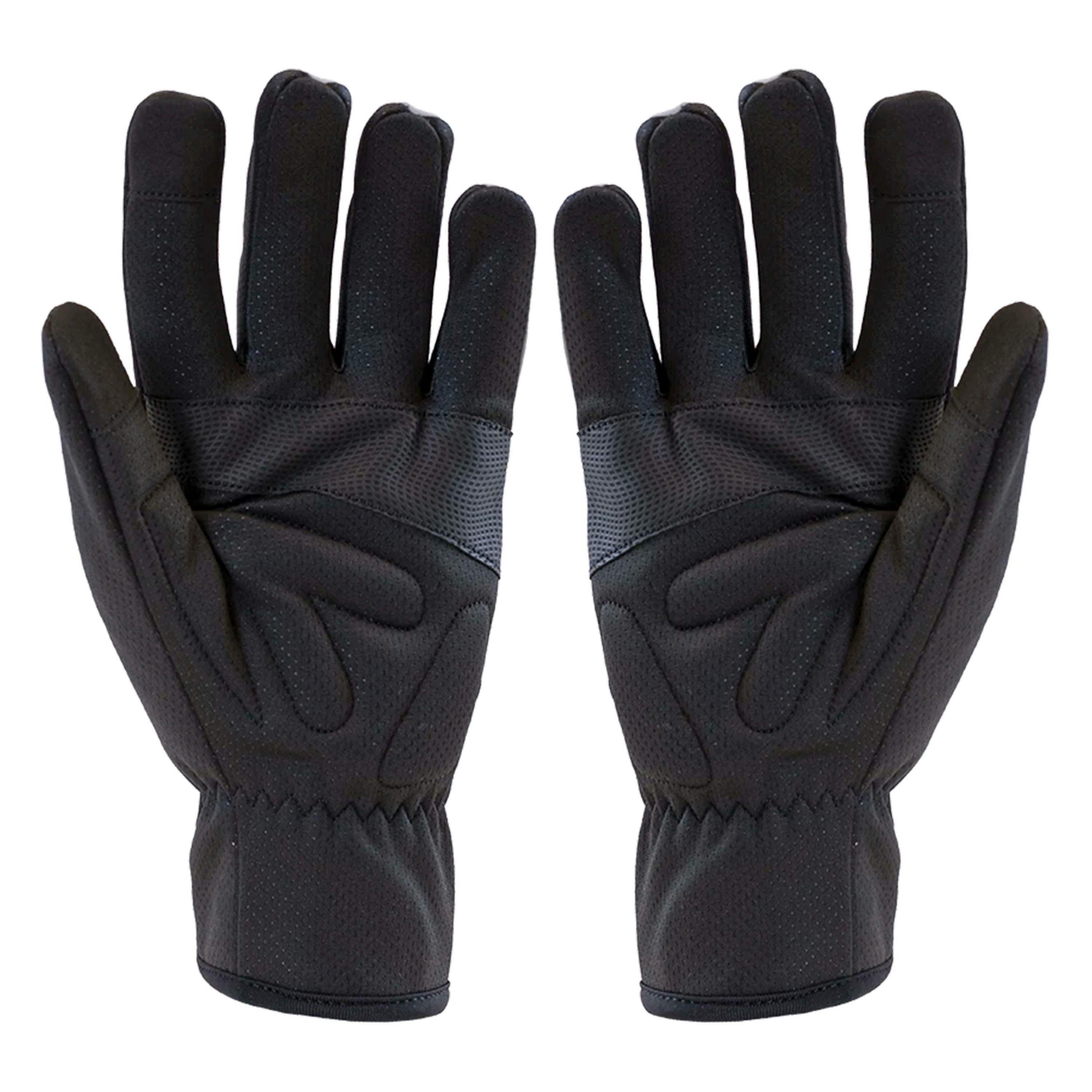 Mens Ladies Cycle Yellow Black Hi Vis Windproof Cycling Gloves with Touchscreen , view 2 of 5
