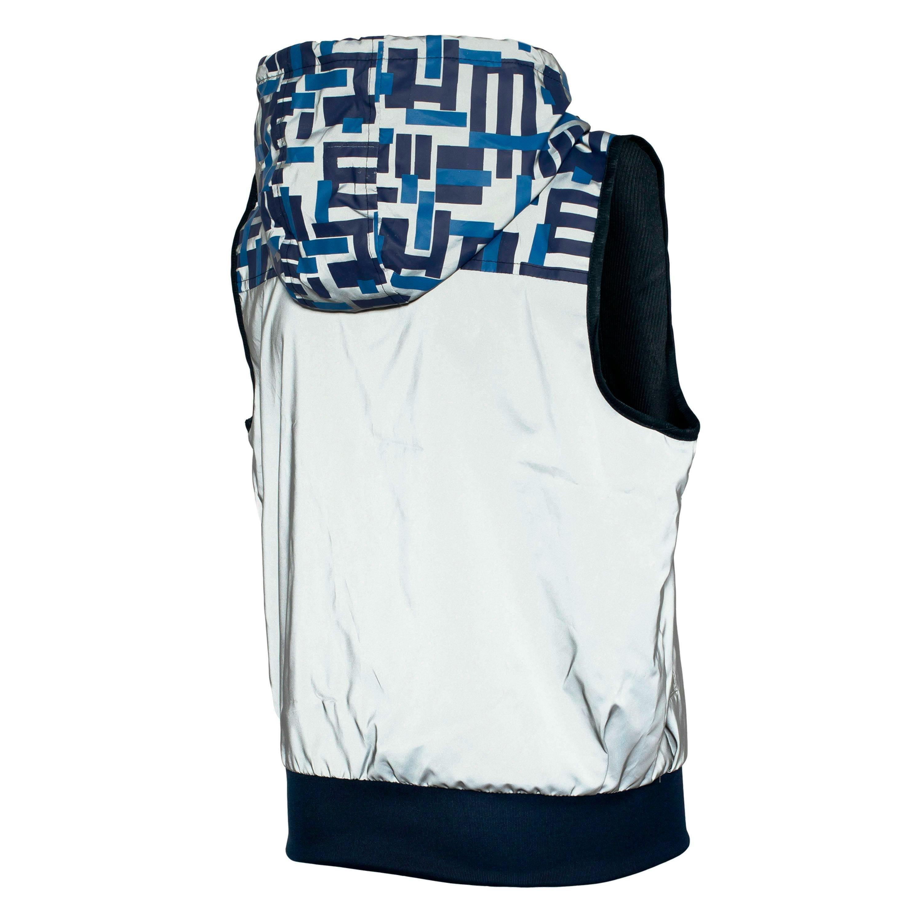 Boys Yoho Blue Hi Vis Reflective Zip Vest Hooded Kids Gilet , view 2 of 5