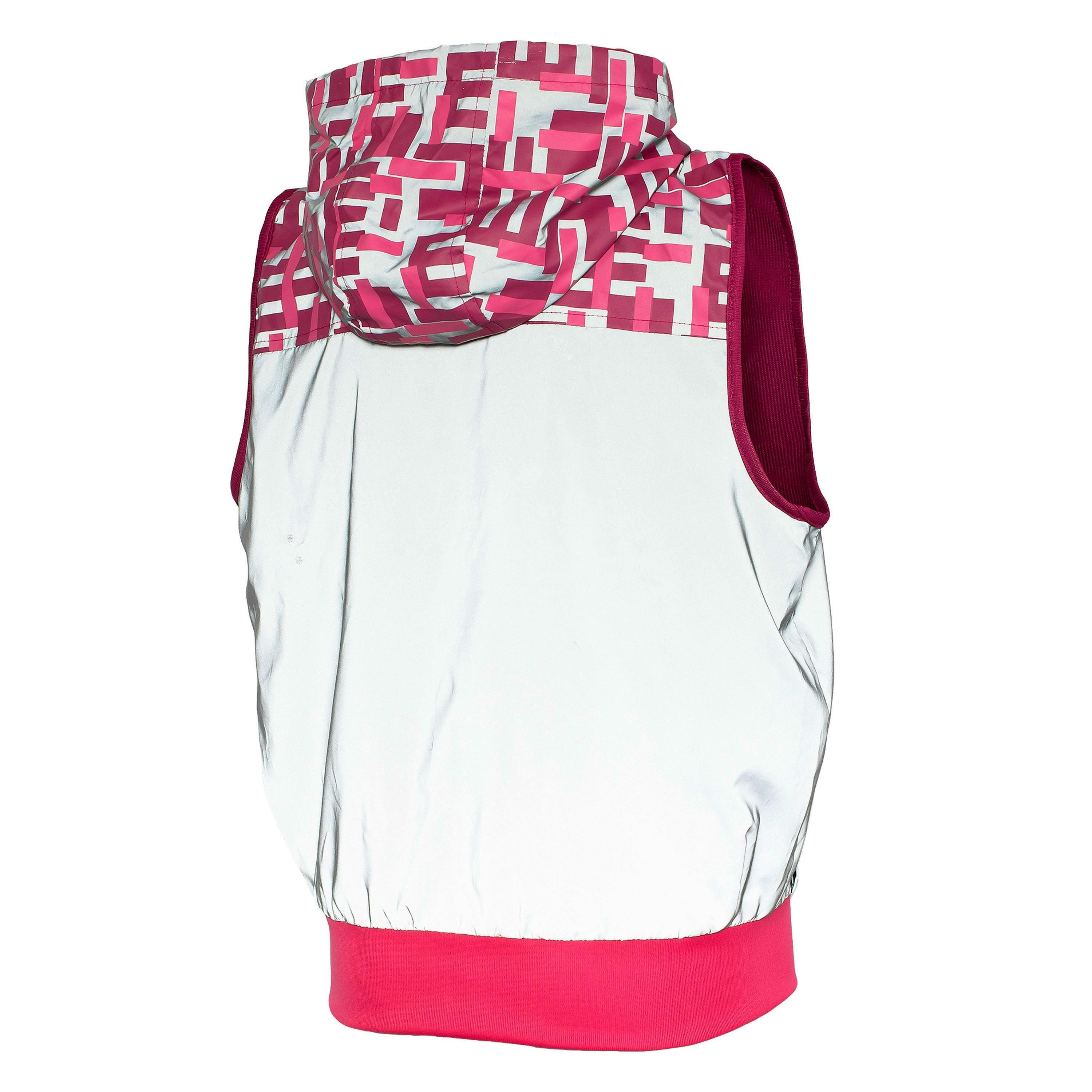 Girls Yoho Pink Hi Vis Reflective Zip Vest Hooded Kids Gilet , view 2 of 5