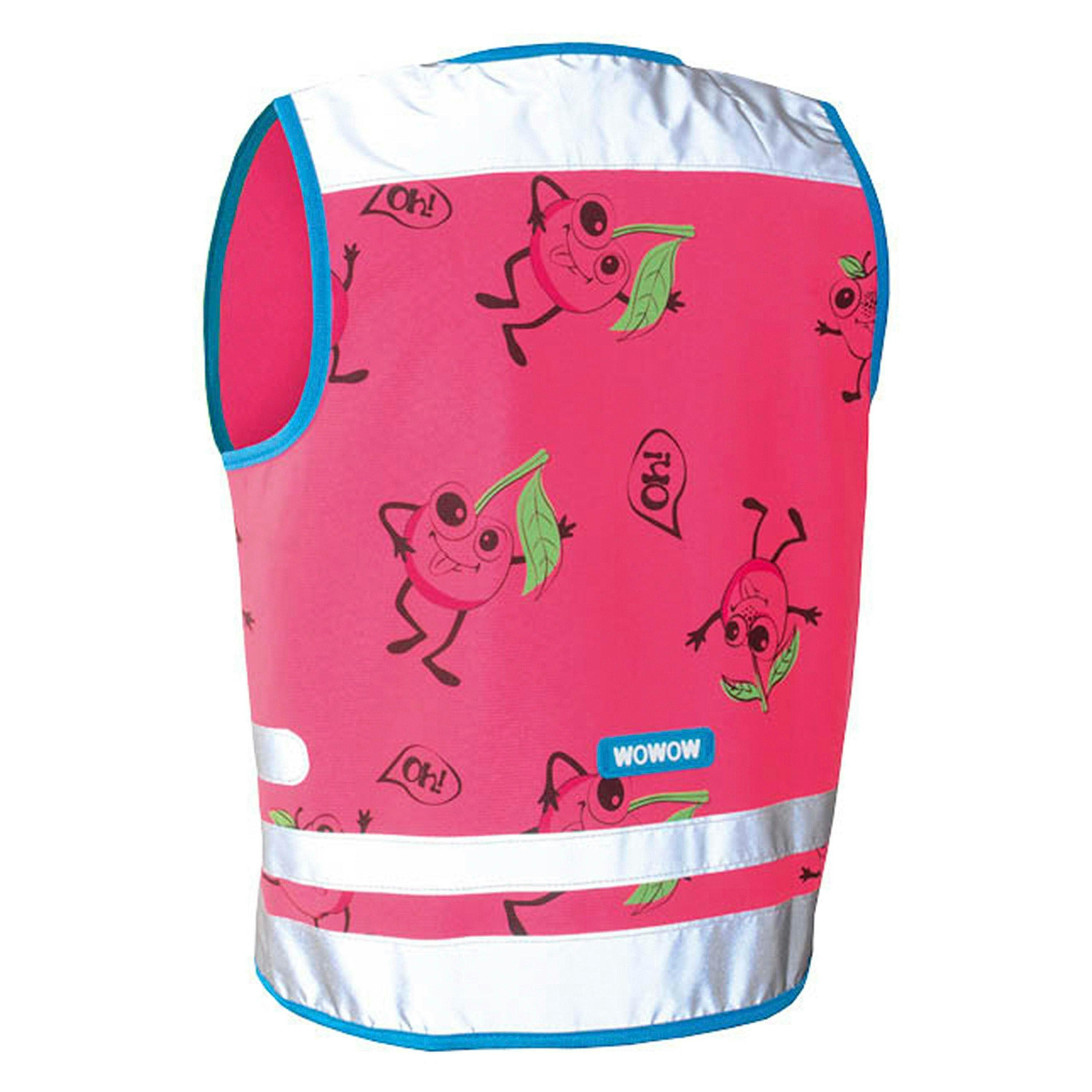 Pink Hi Vis Reflective Vest for Kids | Comic Veggie School Outdoor Gilet , view 2 of 5