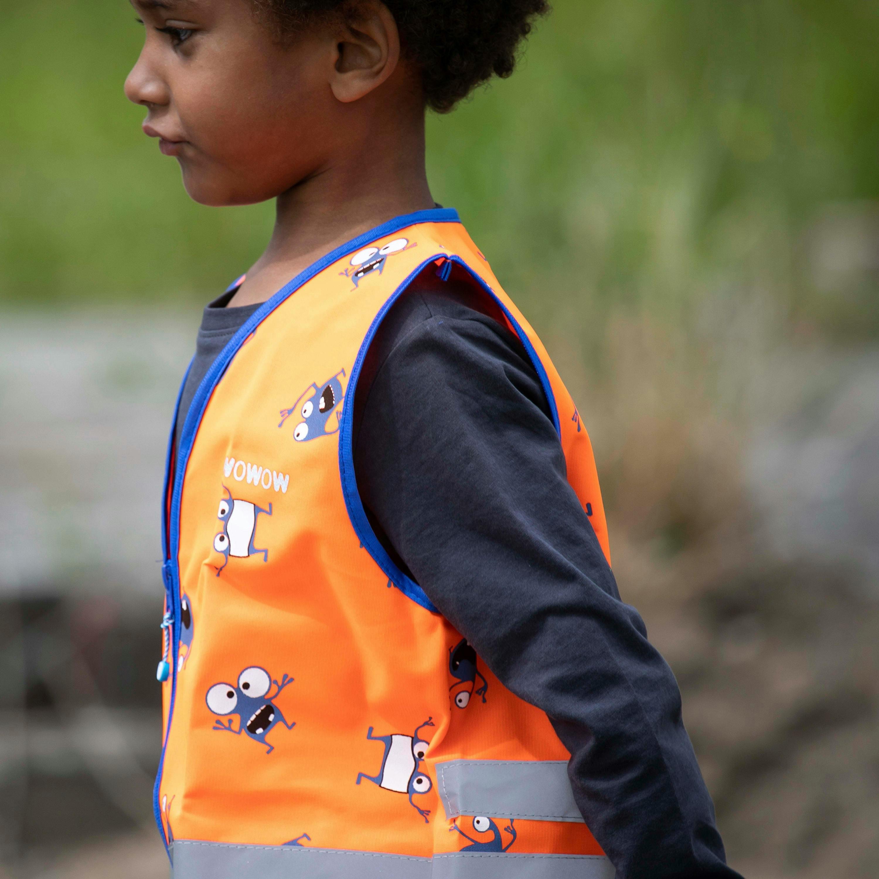 Goyo Orange Hi Vis Reflective Patterned Vest for Kids | School Outdoor Gilet , view 5 of 5