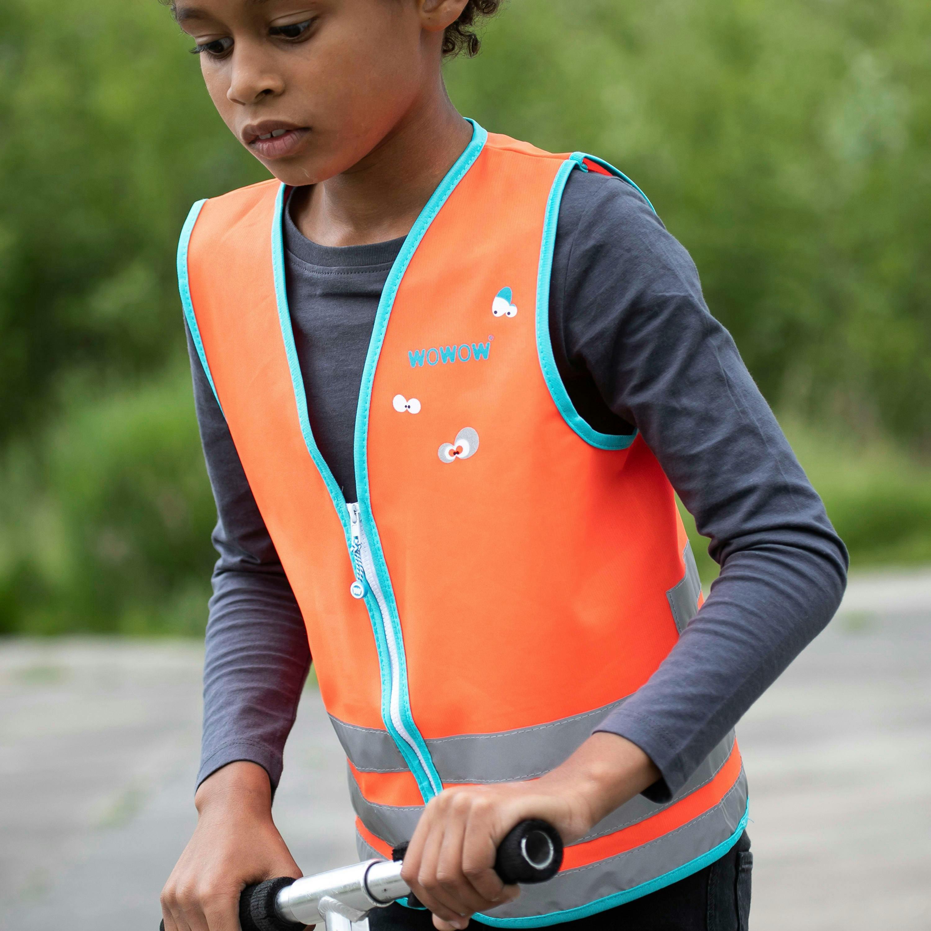 Kids Hi Vis Reflective Vest | Red Crazy Monster Outdoor Gilet , view 5 of 5