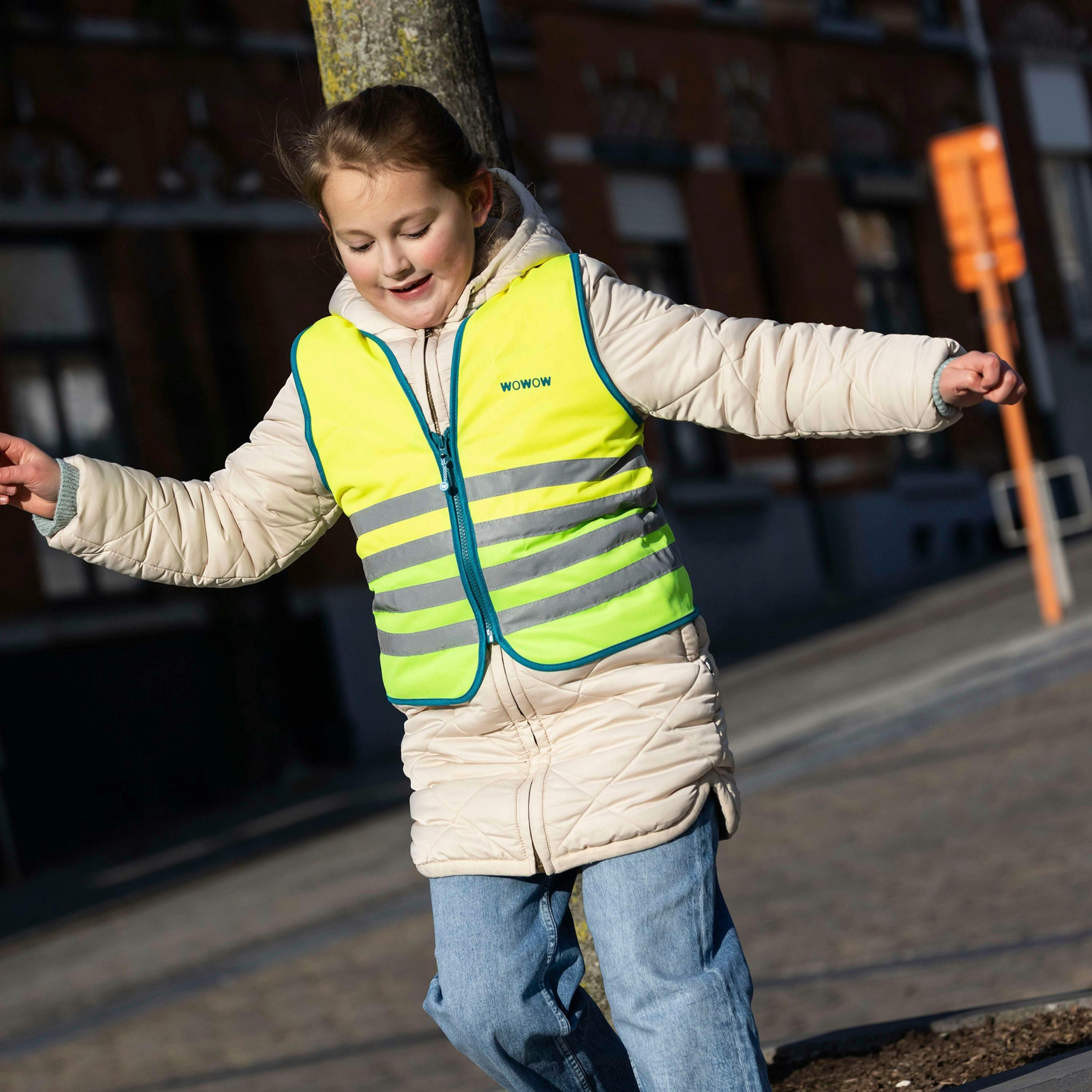 Kids Wasabi Yellow Hi Vis Reflective Vest | Walking Running Gilet , view 3 of 5