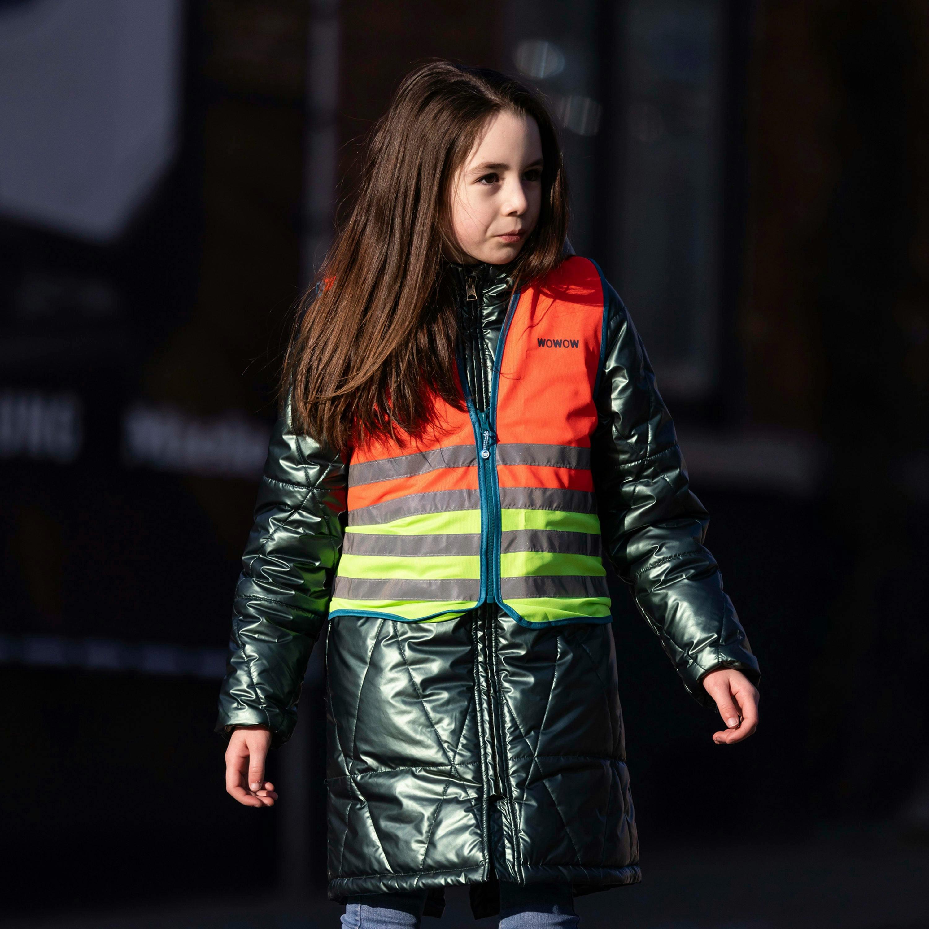 Kids Wasabi Red Hi Vis Reflective Vest | Walking Running Gilet , view 3 of 5