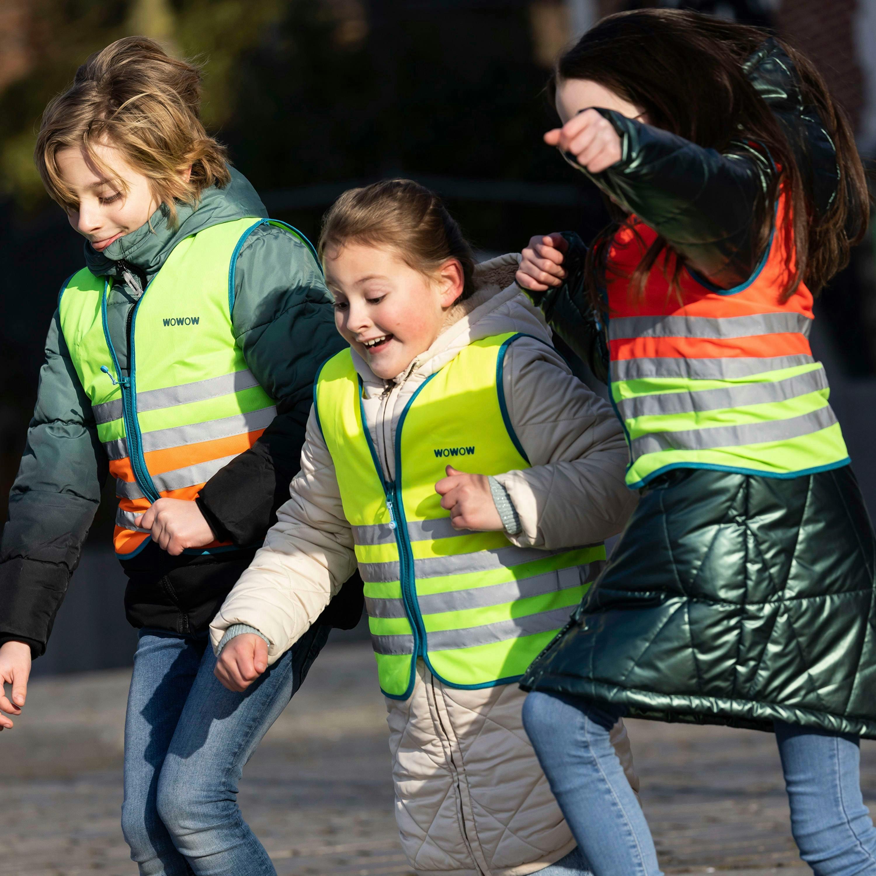 Kids Wasabi Red Hi Vis Reflective Vest | Walking Running Gilet , view 4 of 5