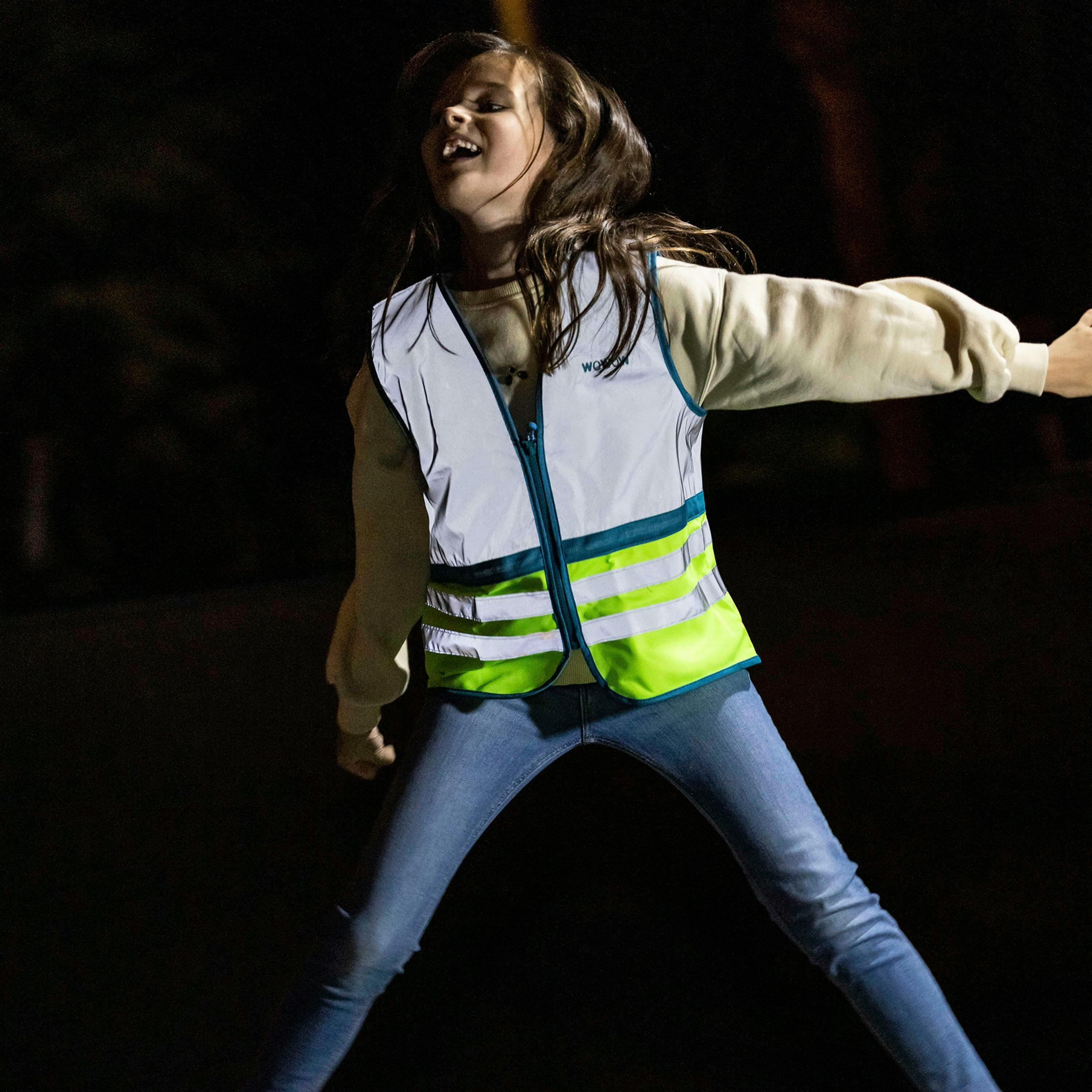 Kids Wasabi Yellow Hi Vis Fully Reflective Vest | Walking Running Gilet , view 3 of 5