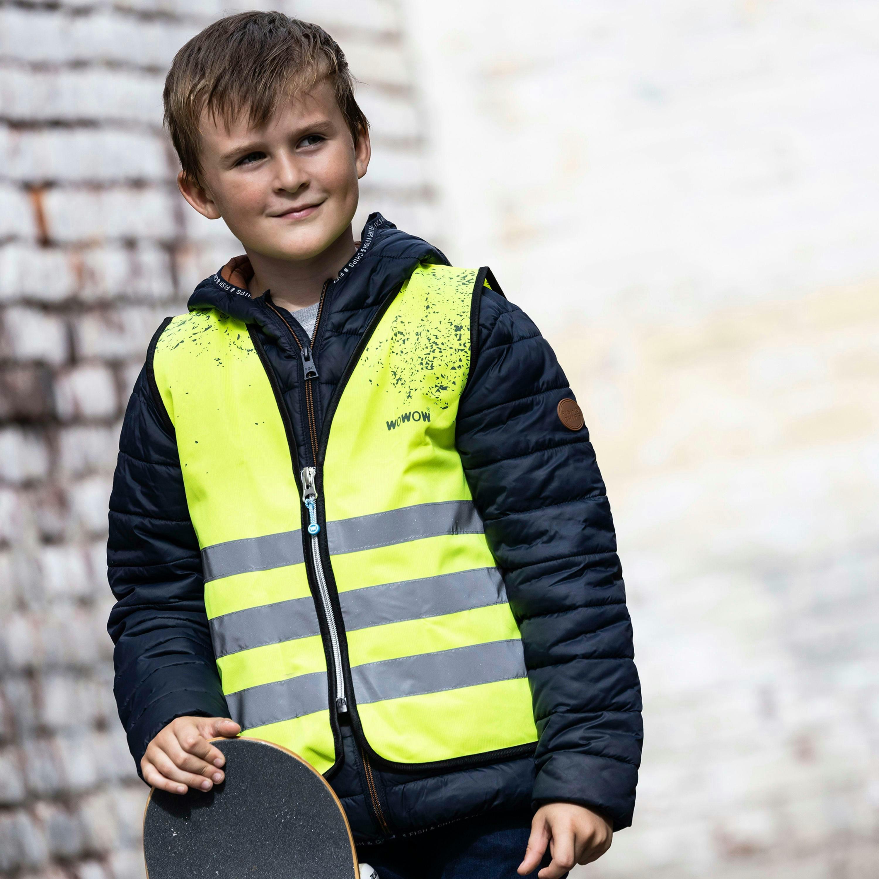 Kids Yellow Hi Vis Reflective Vest | Schlamm School Outdoor Gilet , view 5 of 5