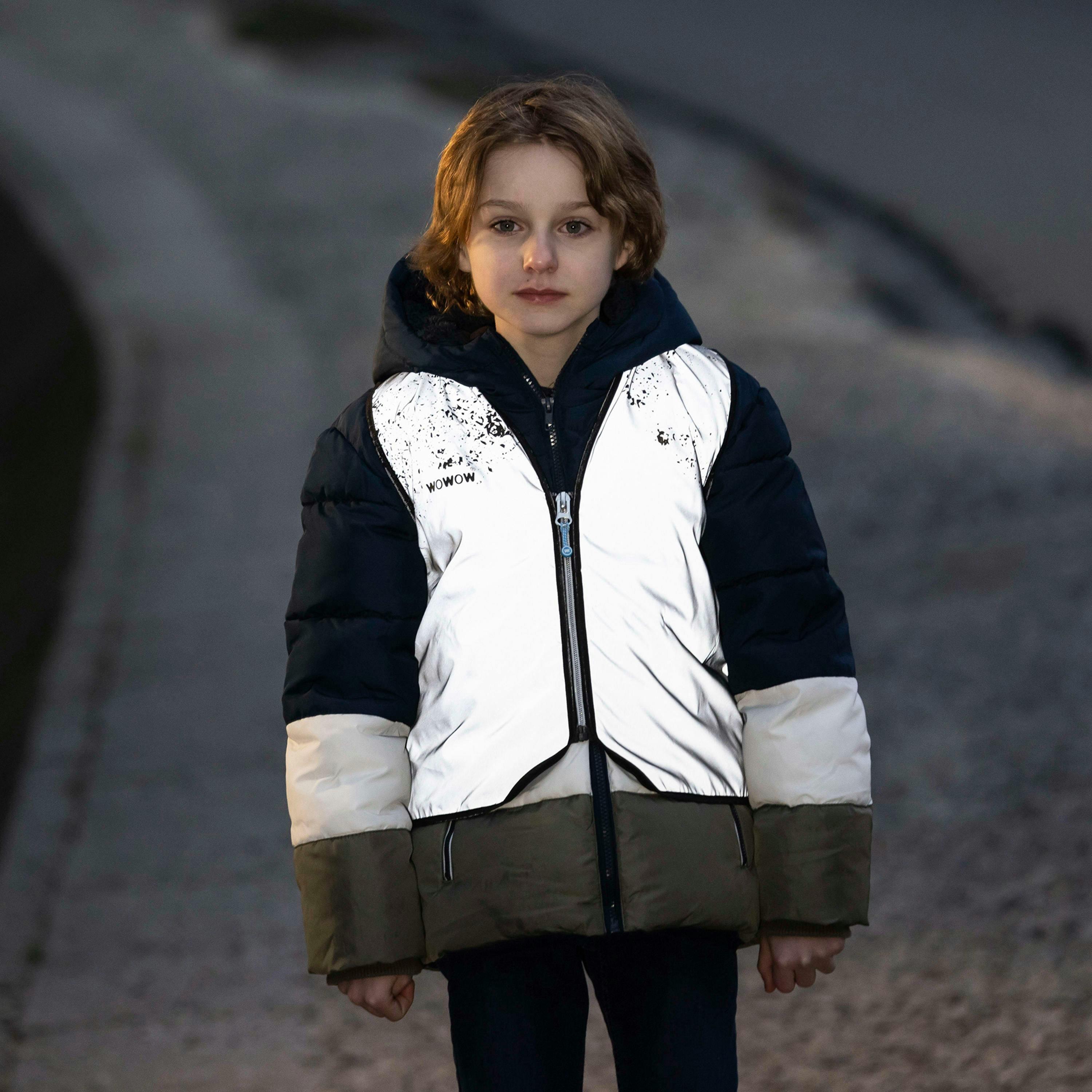 Kids Fully Reflective Hi Vis Vest | Schlamm School Outdoor Gilet , view 3 of 5