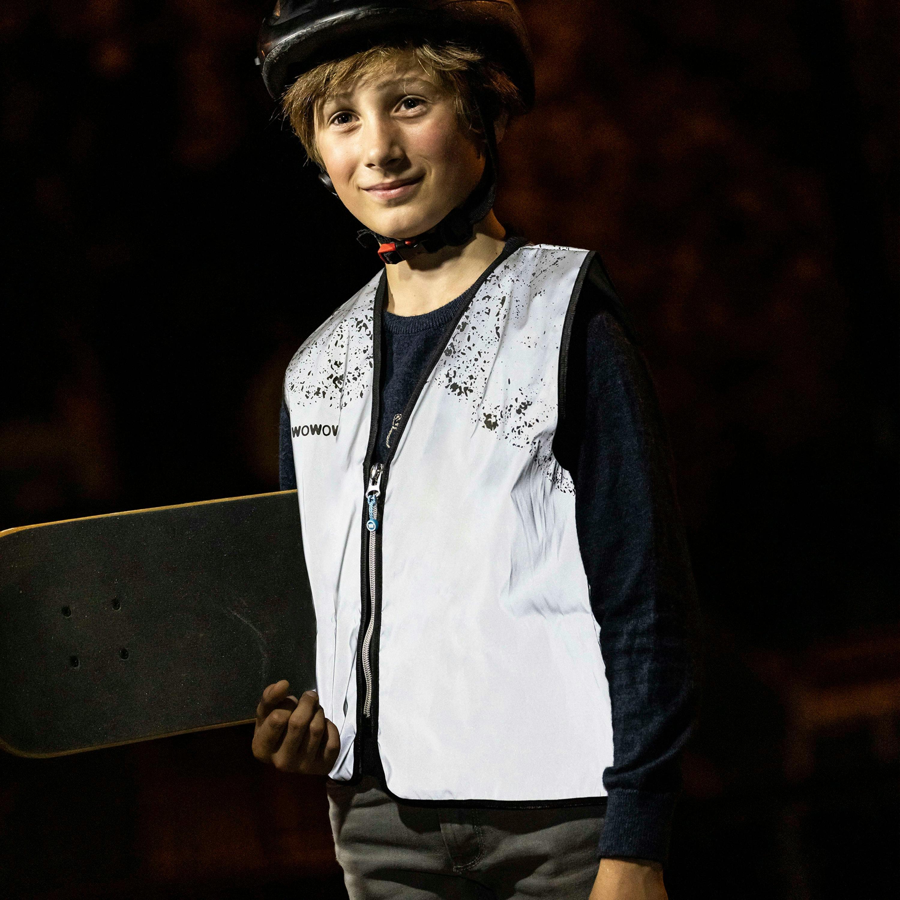 Kids Fully Reflective Hi Vis Vest | Schlamm School Outdoor Gilet , view 4 of 5