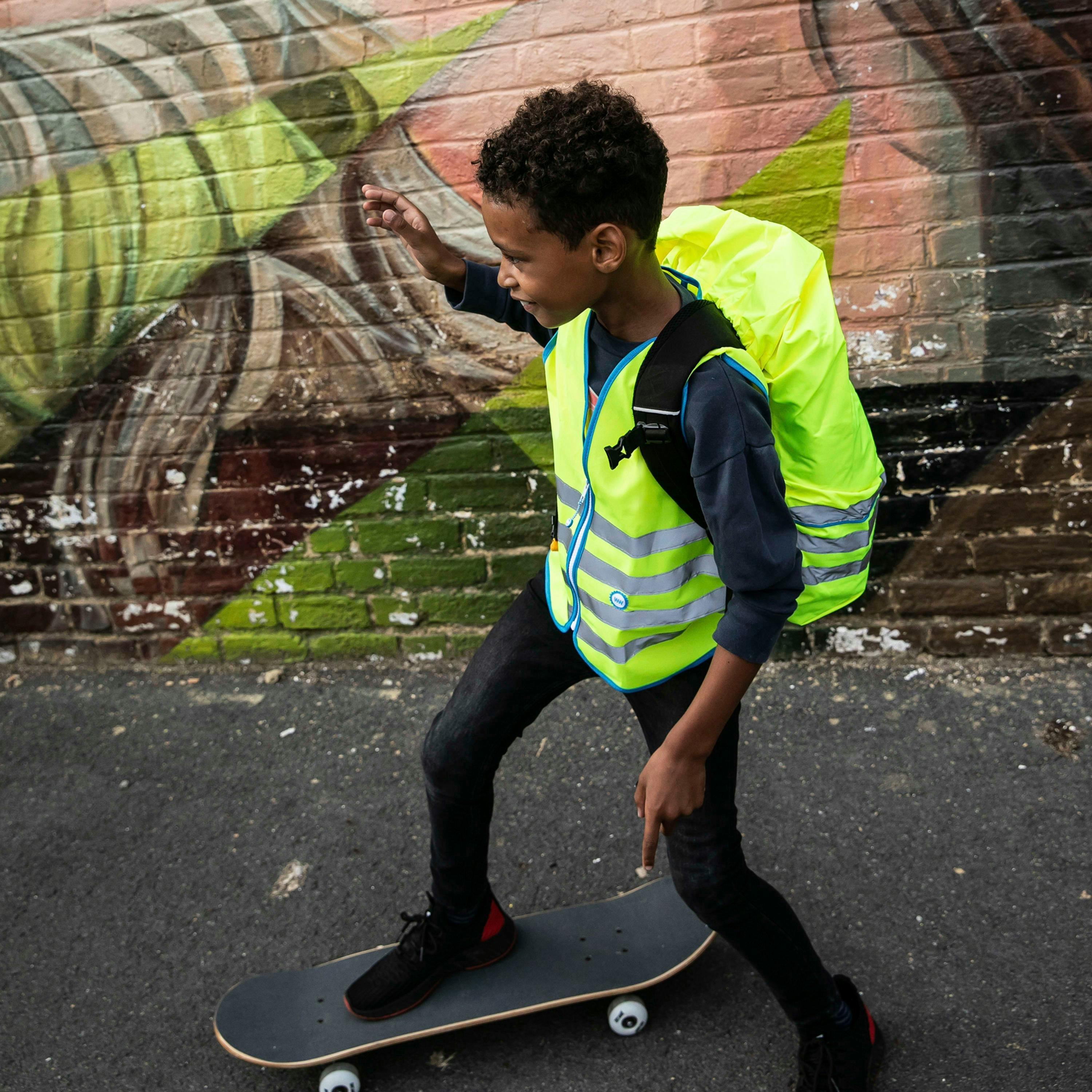 Kids Yellow Hi Vis Reflective Vest | School Cycling Walking Outdoor Gilet , view 4 of 5