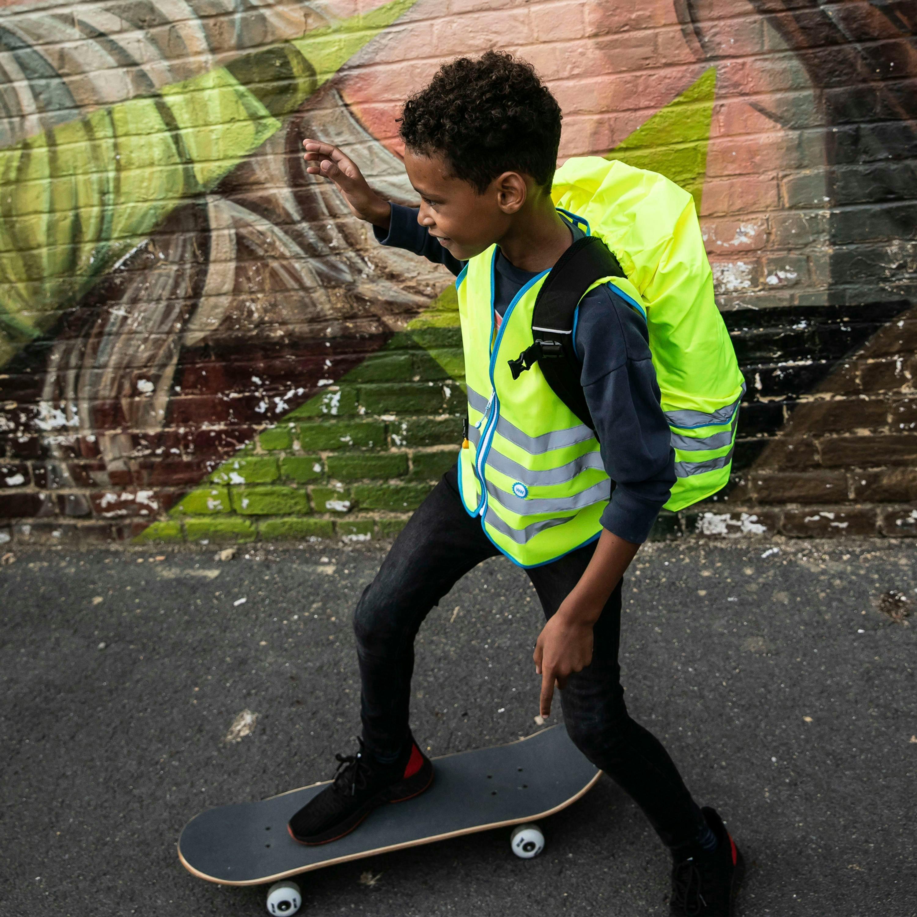Kids Green Hi Vis Reflective Vest | School Cycling Walking Outdoor Gilet , view 5 of 5