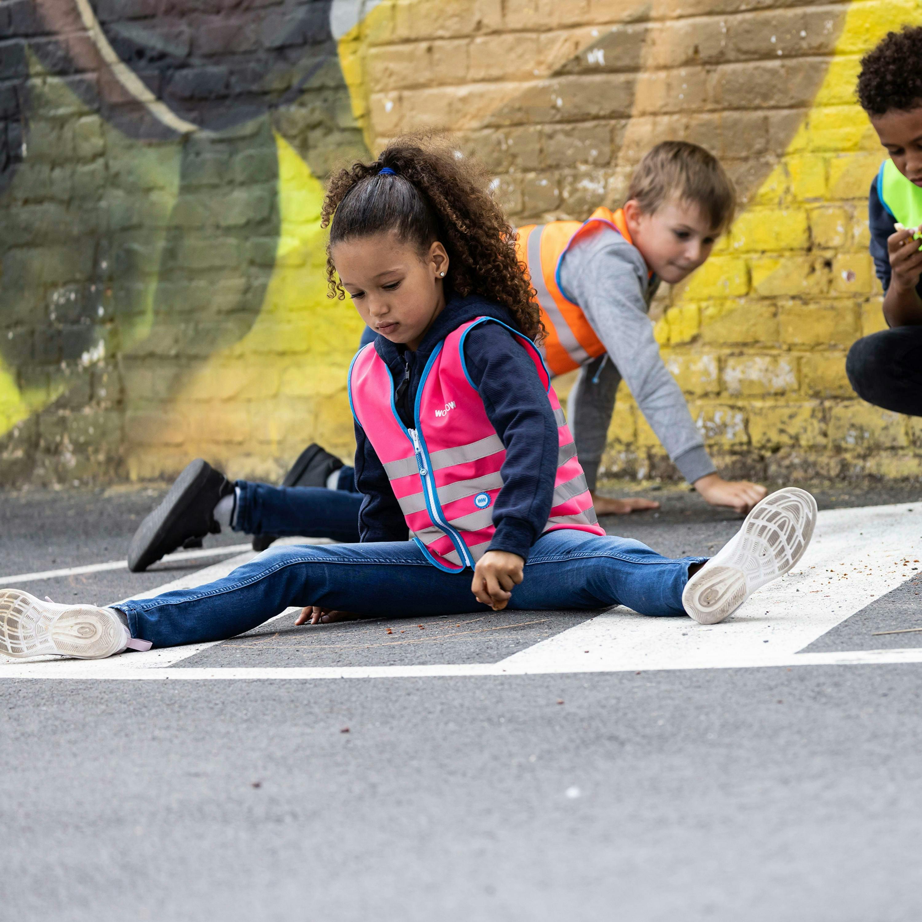 Kids Pink Hi Vis Reflective Vest | School Cycling Walking Outdoor Gilet , view 4 of 5