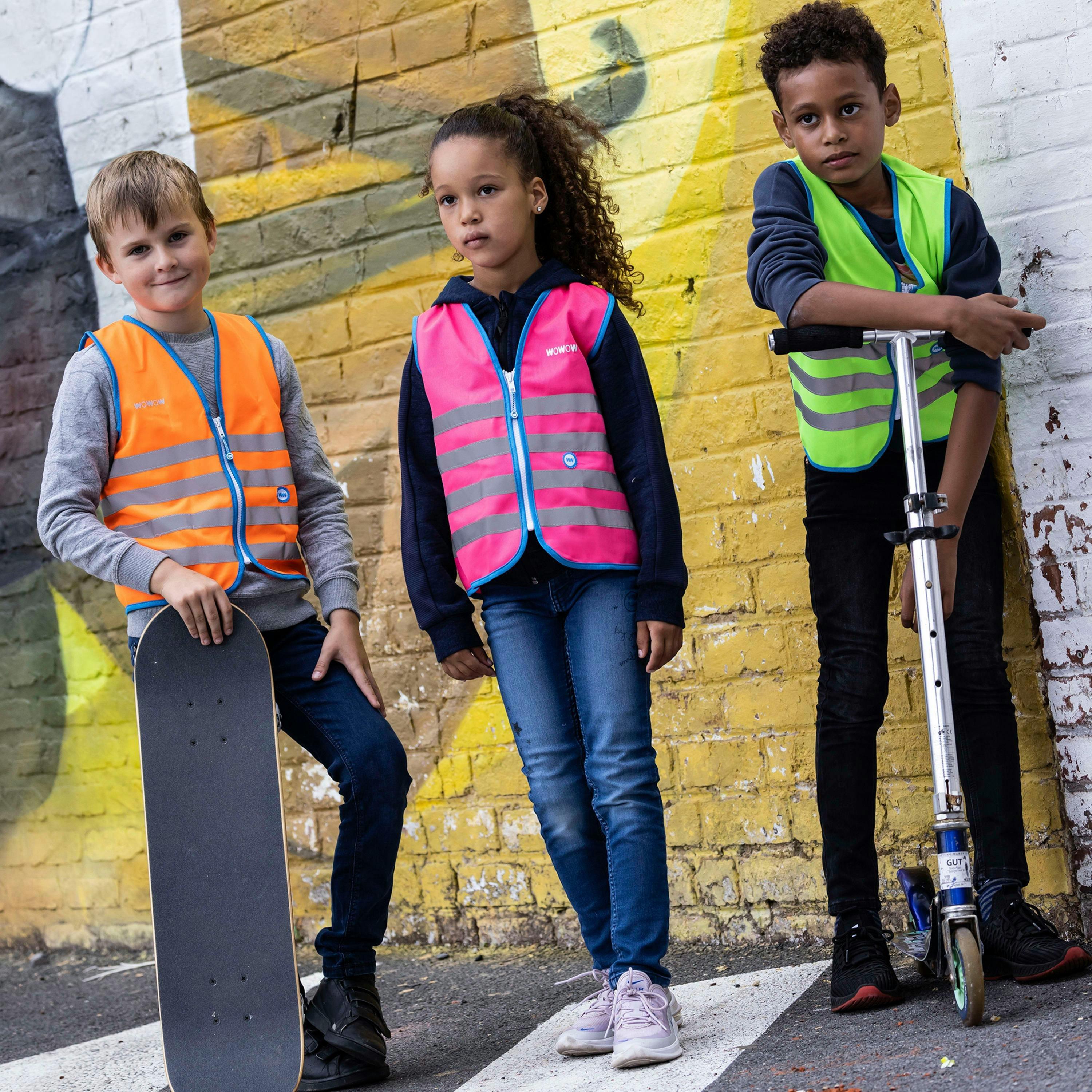 Kids Pink Hi Vis Reflective Vest | School Cycling Walking Outdoor Gilet , view 5 of 5