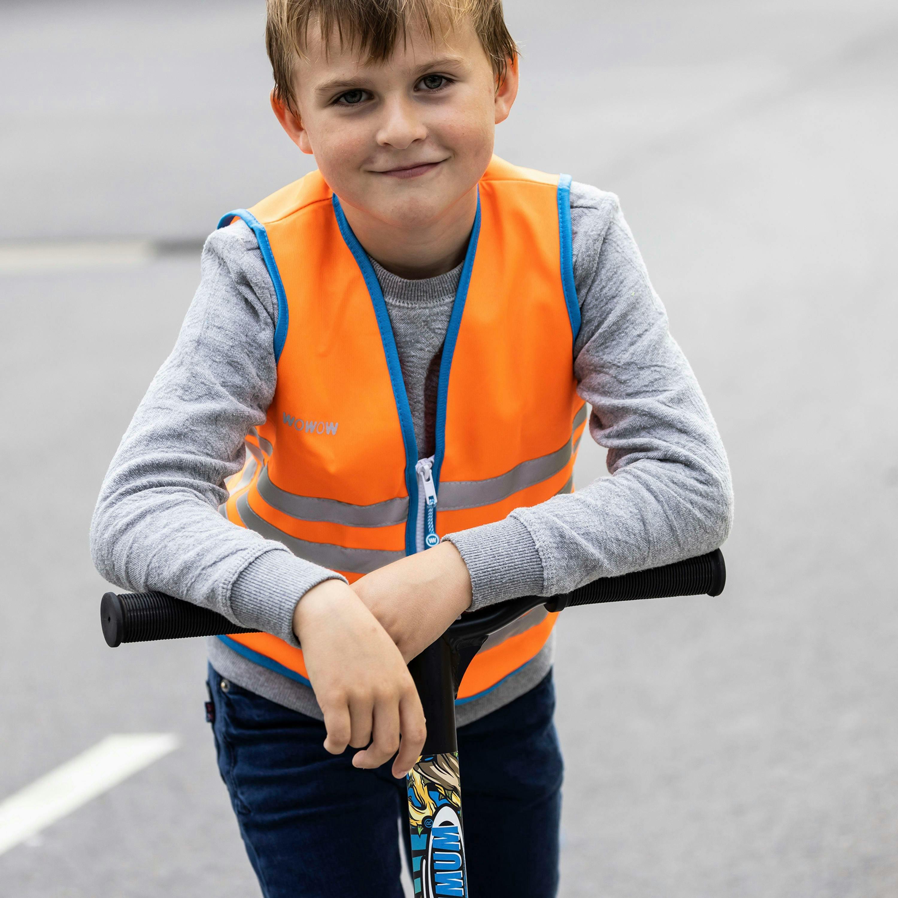 Kids Orange Hi Vis Reflective Vest | School Cycling Walking Outdoor Gilet , view 3 of 5