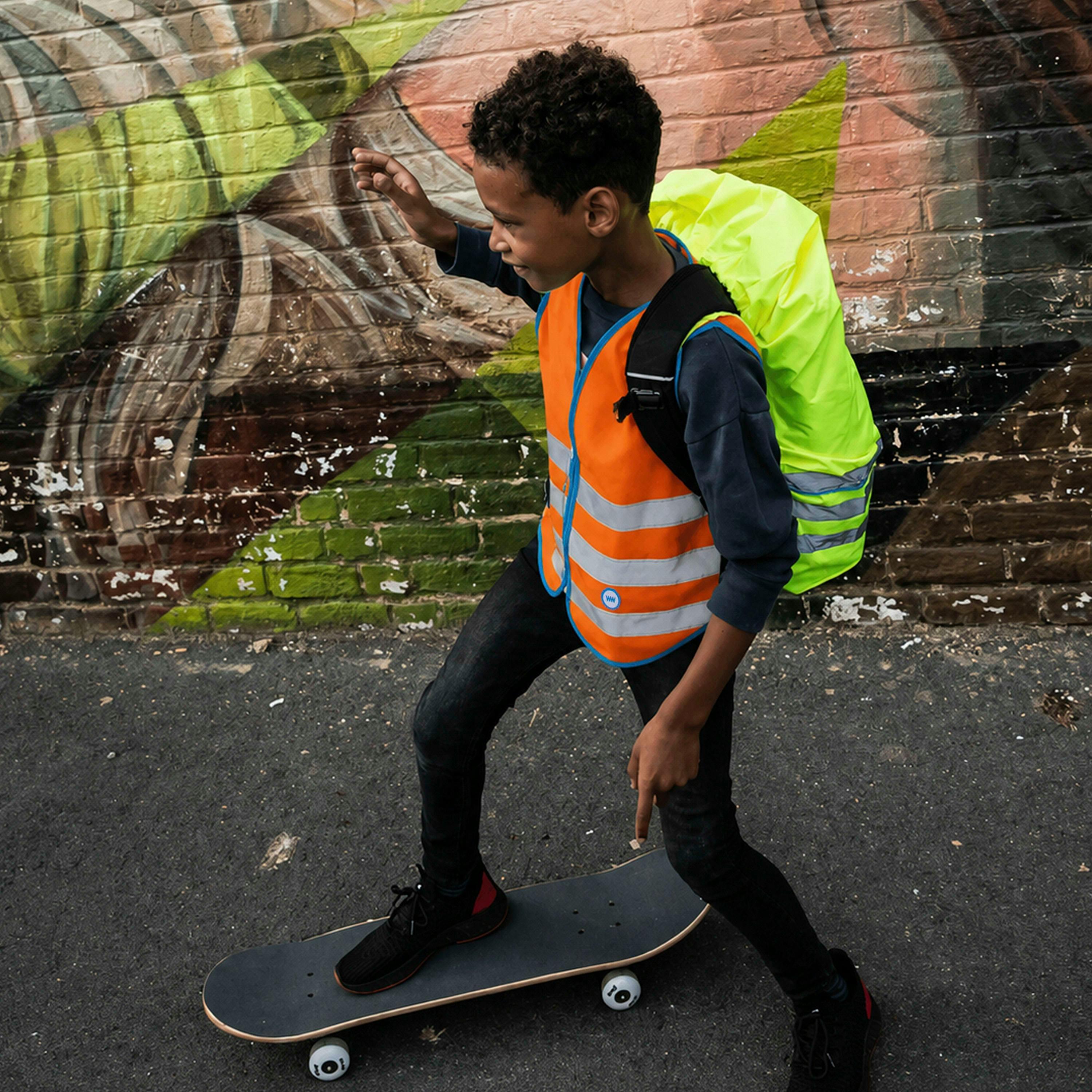 Kids Orange Hi Vis Reflective Vest | School Cycling Walking Outdoor Gilet , view 5 of 5