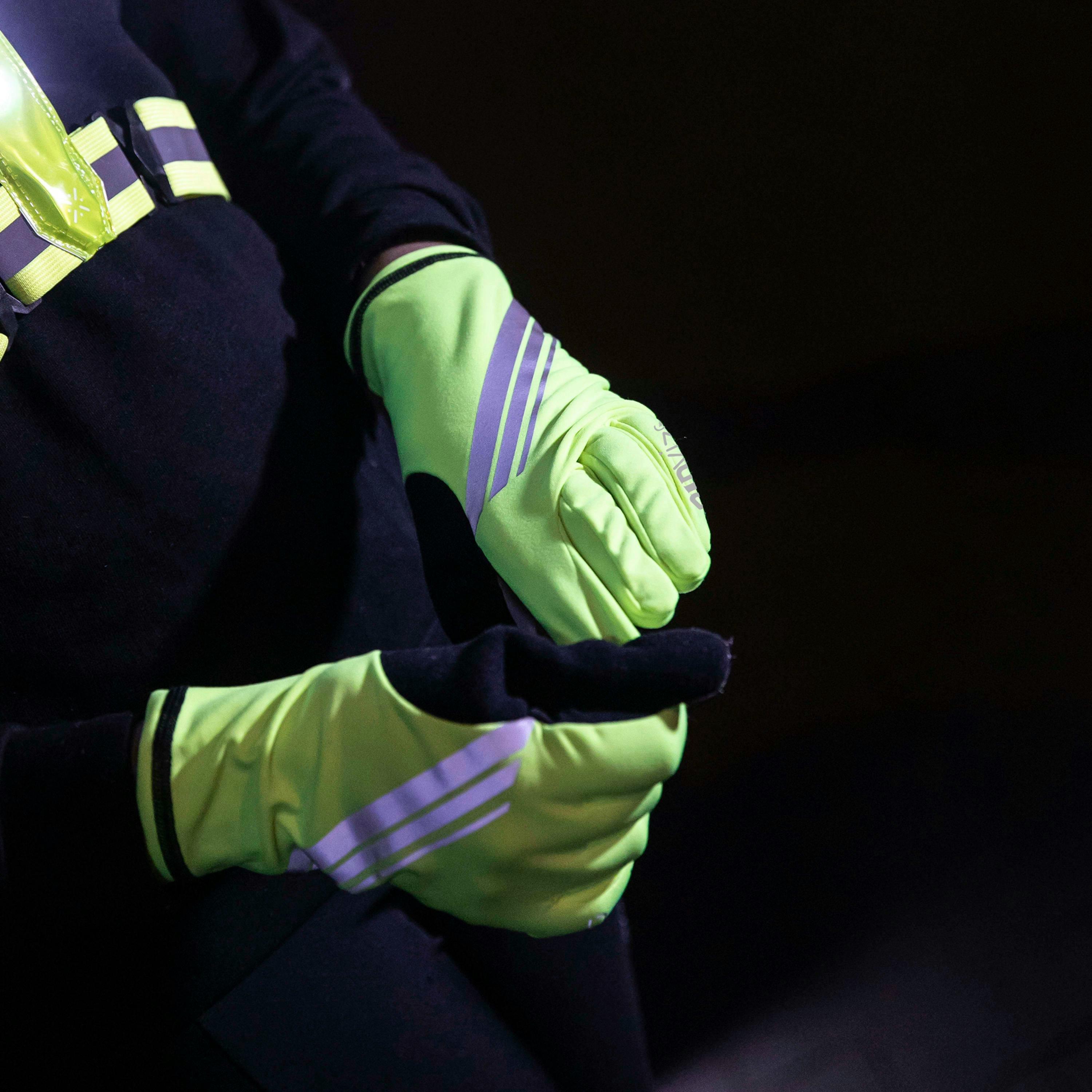 Yellow Hi Vis Reflective Cycling Touchscreen Gloves , view 5 of 5