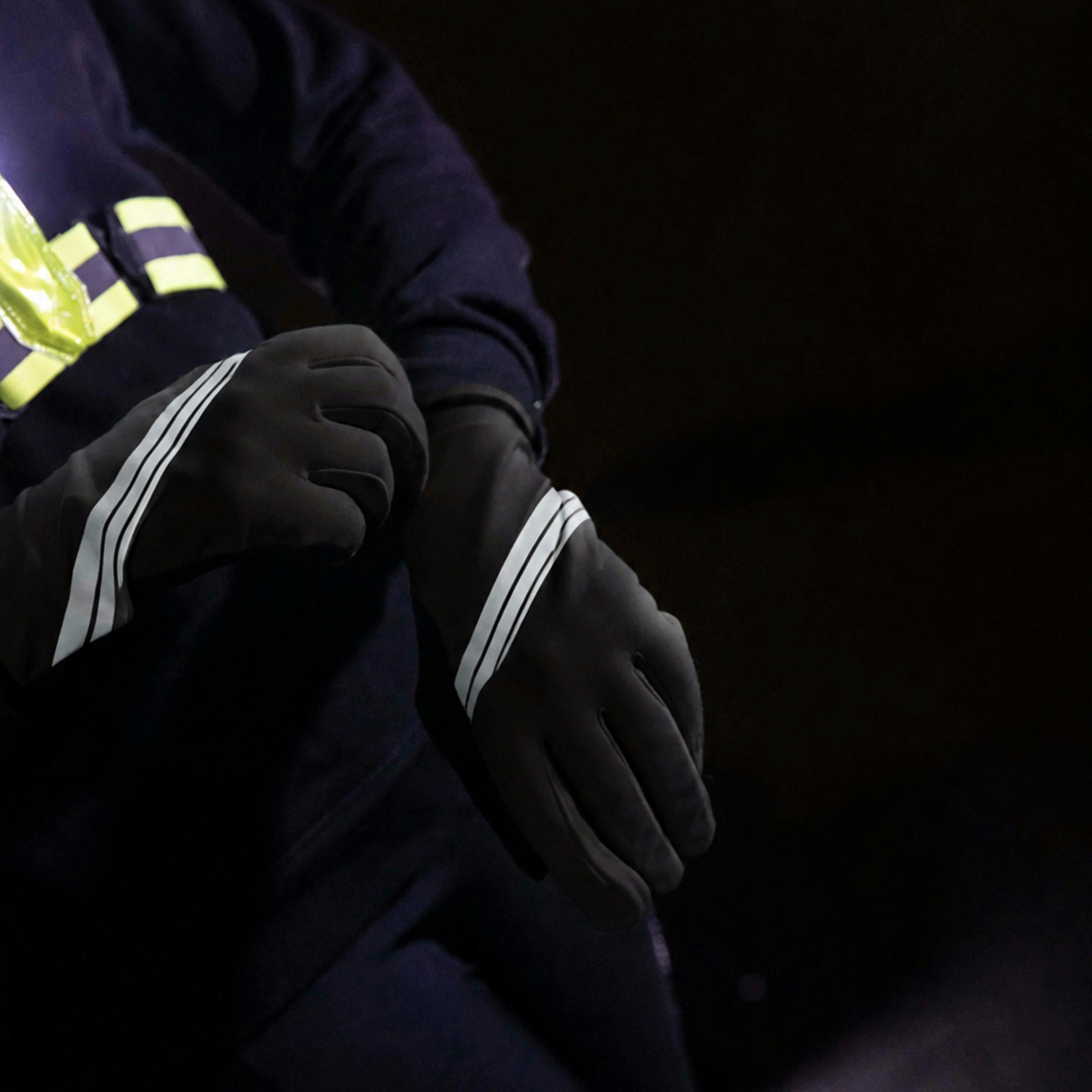 Black Hi Vis Reflective Cycling Touchscreen Gloves , view 4 of 5