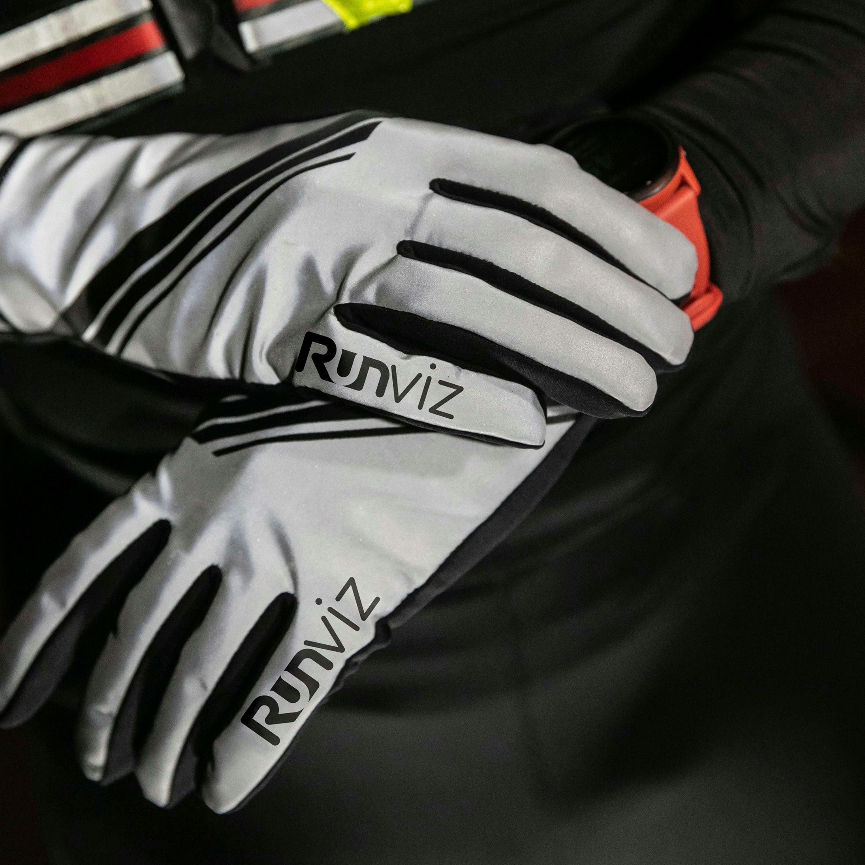 Silver Hi Vis Full Reflective Cycling Touchscreen Gloves , view 3 of 5