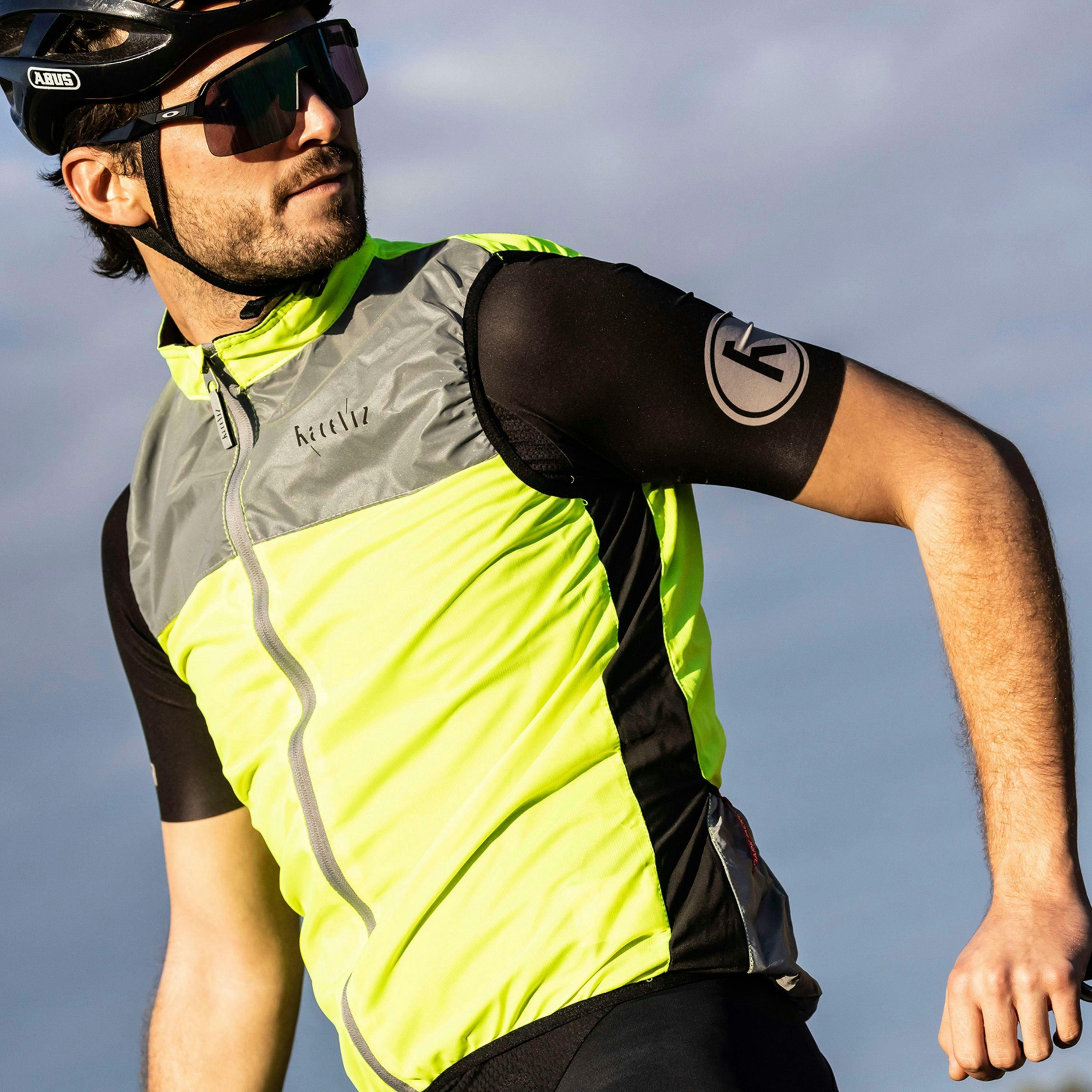 Mens Ladies Yellow Hi Vis Reflective Cycling Gilet Extended Back and Pockets , view 4 of 5