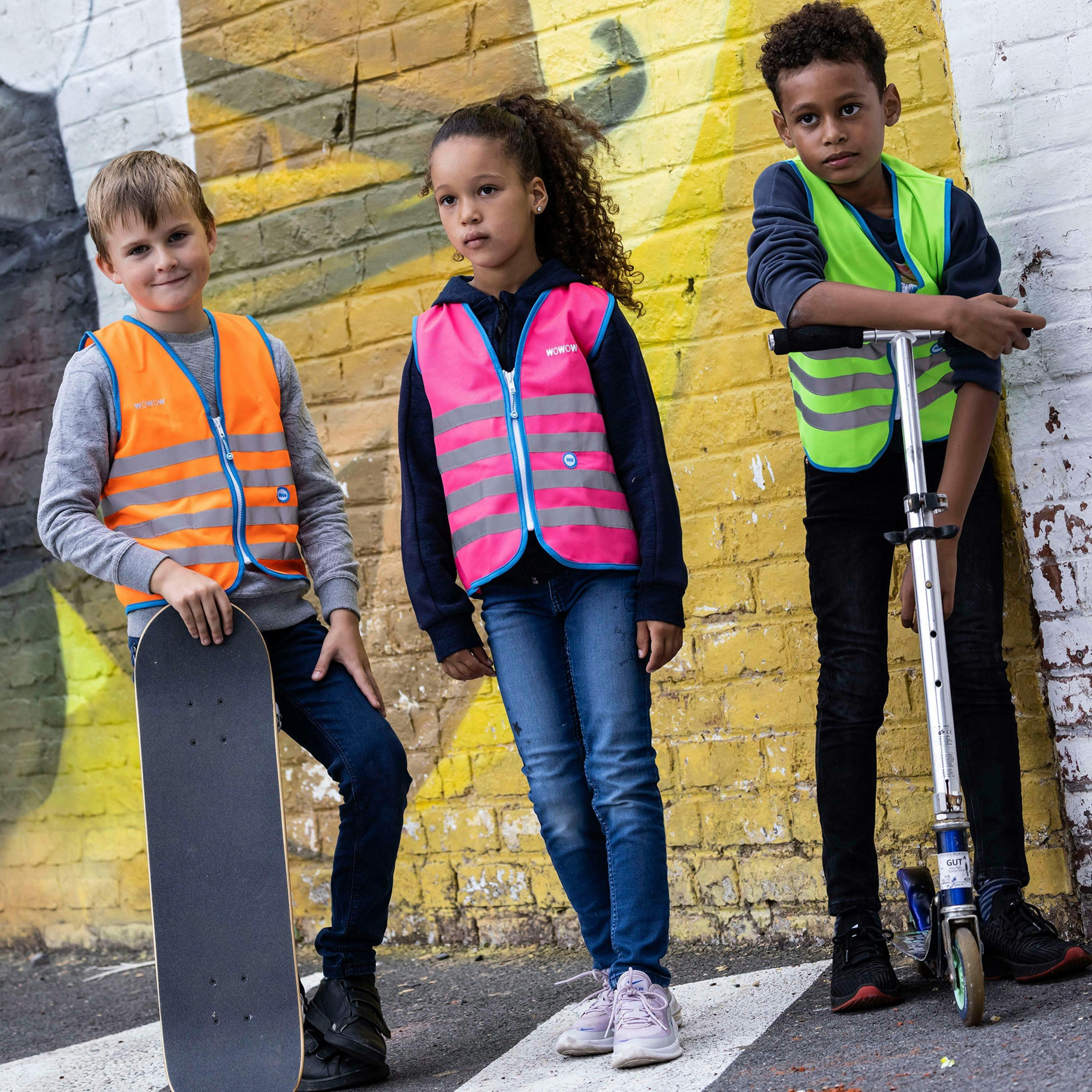 5 Pack Kids Hi Vis Reflective Vests | Mixed Colours School Outdoor Gilets , view 4 of 5