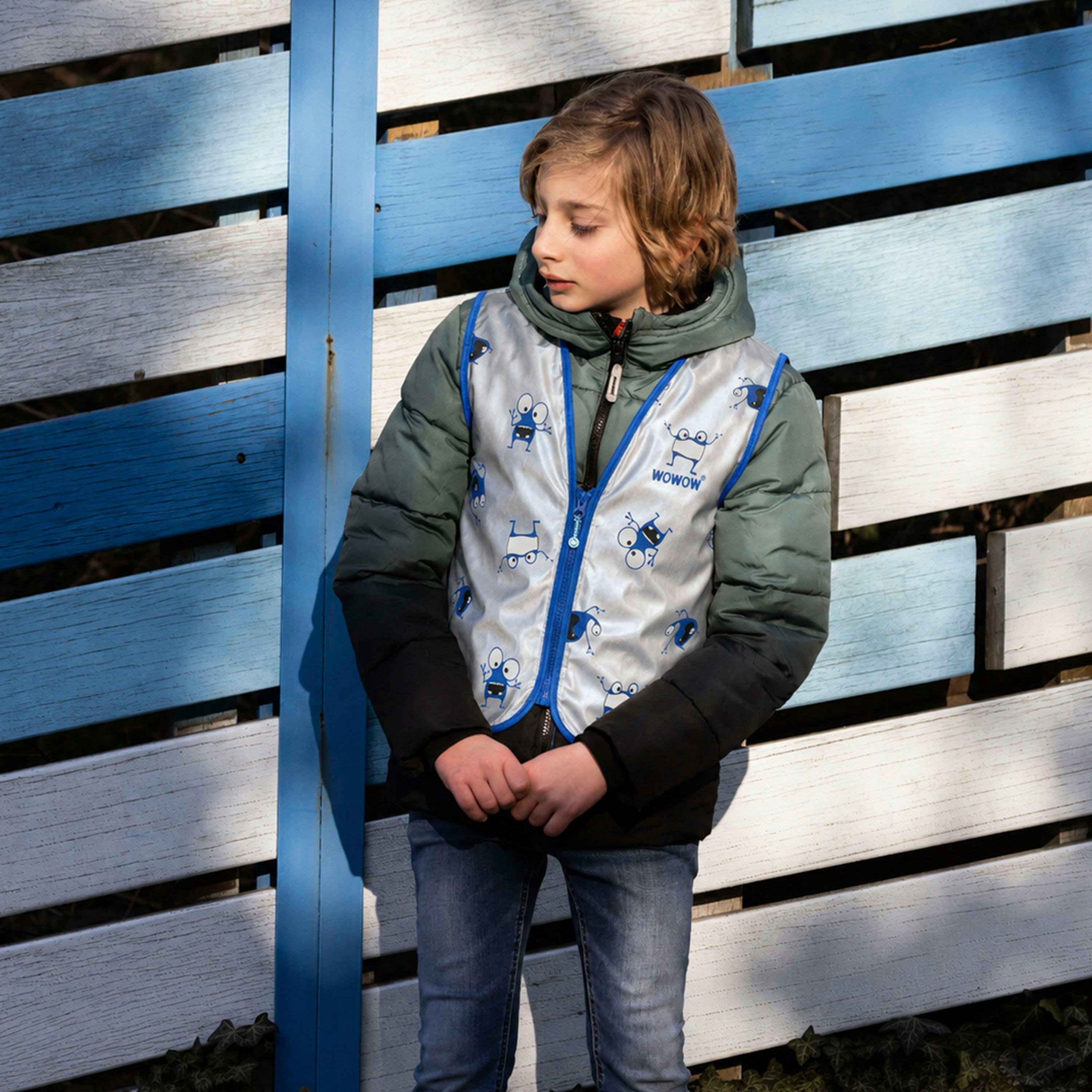 3 Pack Kids Reflective Hi Vis Vests | Silver Green Orange School Cycling Gilet , view 3 of 5