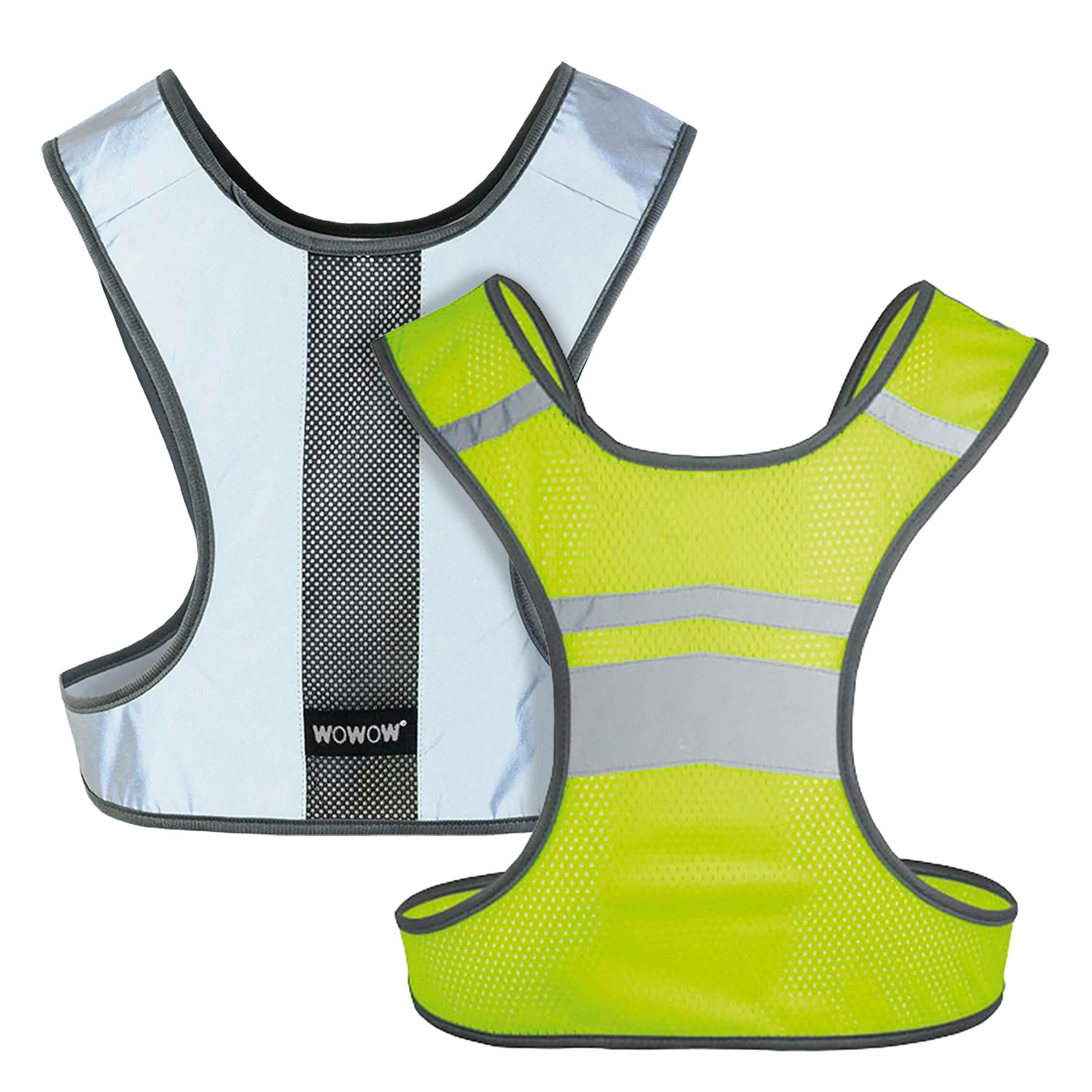 2 Pack Mens Ladies Reflective Running Vests | Yellow Silver Lightweight Gilets , view 2 of 5