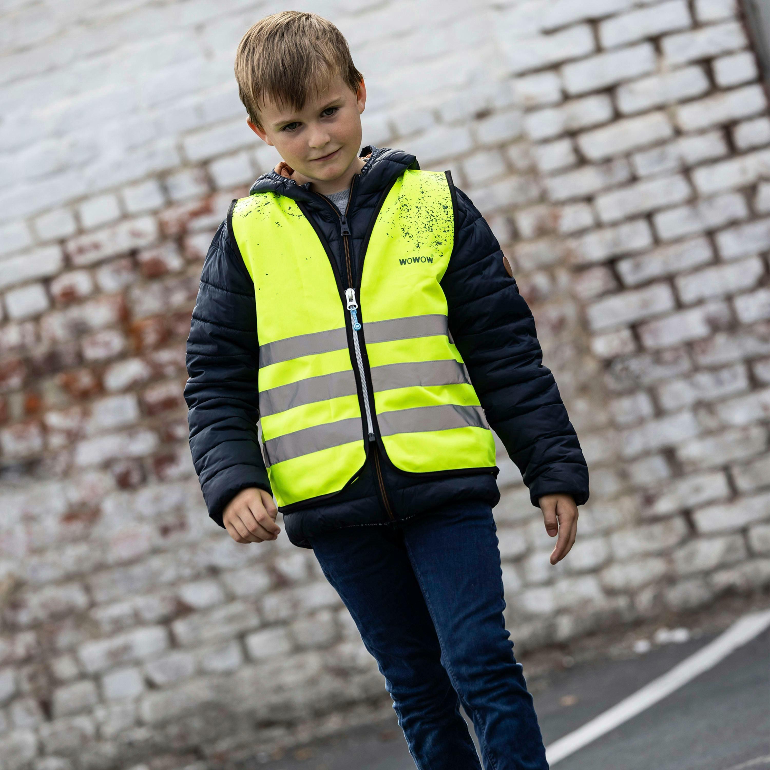 2 Pack Kids Schlamm Reflective Hi Vis Vests | Yellow Silver Gilet for Girls Boys , view 4 of 5