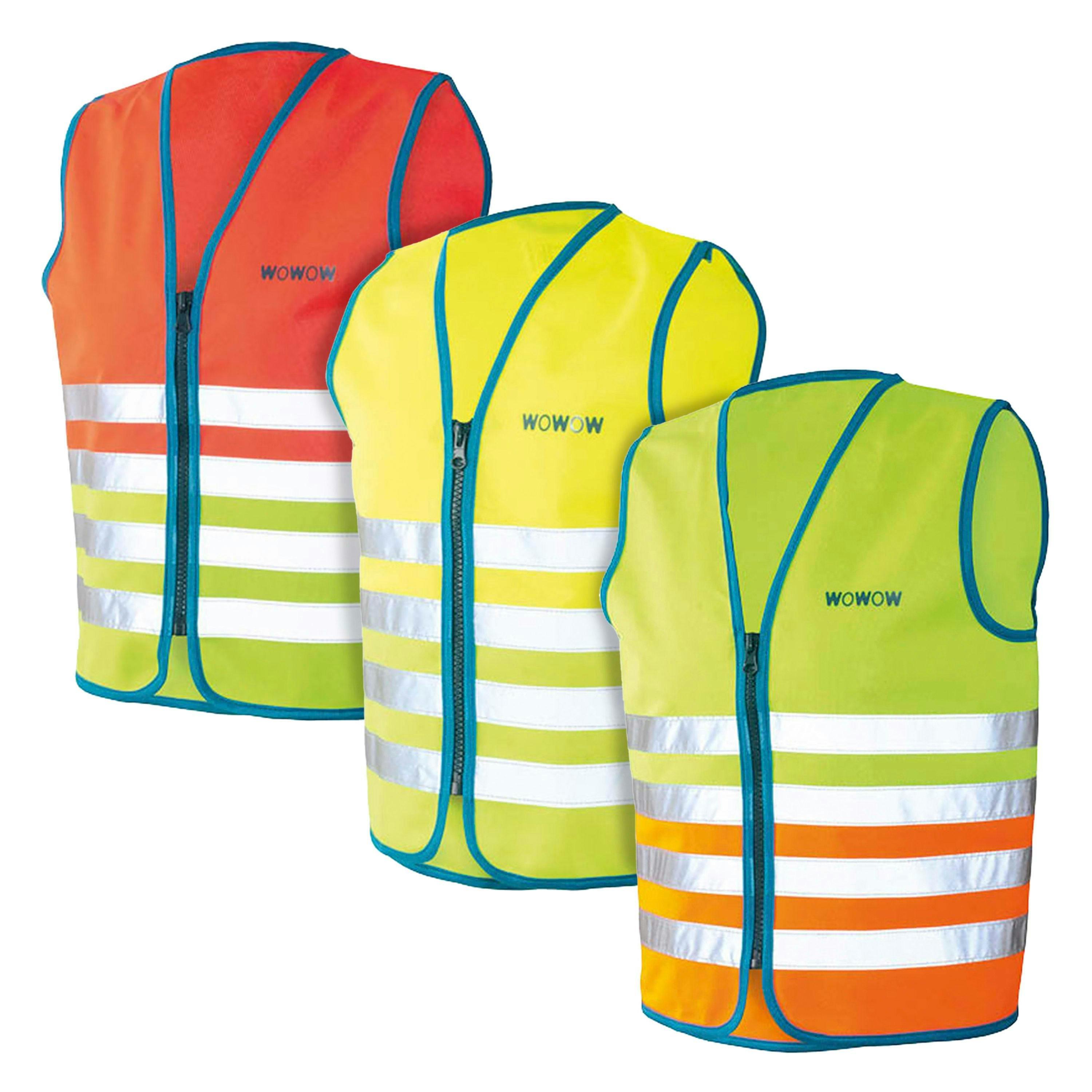 3 Pack Kids Hi Vis Reflective Vests | Green Red Yellow Gilet for Girls Boys , view 1 of 5