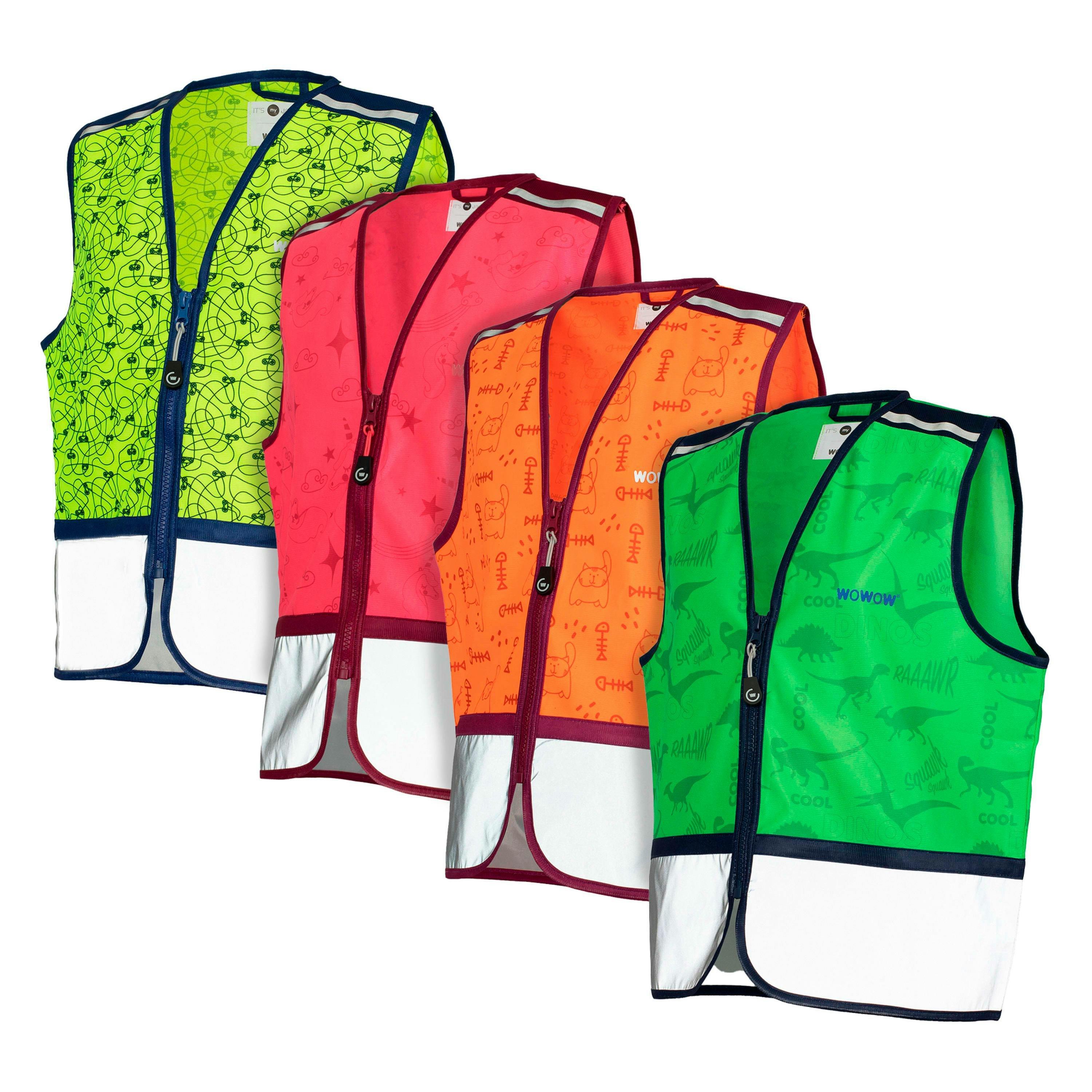 4 Pack Kids Zippy Hi Vis Reflective Vests | Girls Boys Outdoor Gilets , view 1 of 5