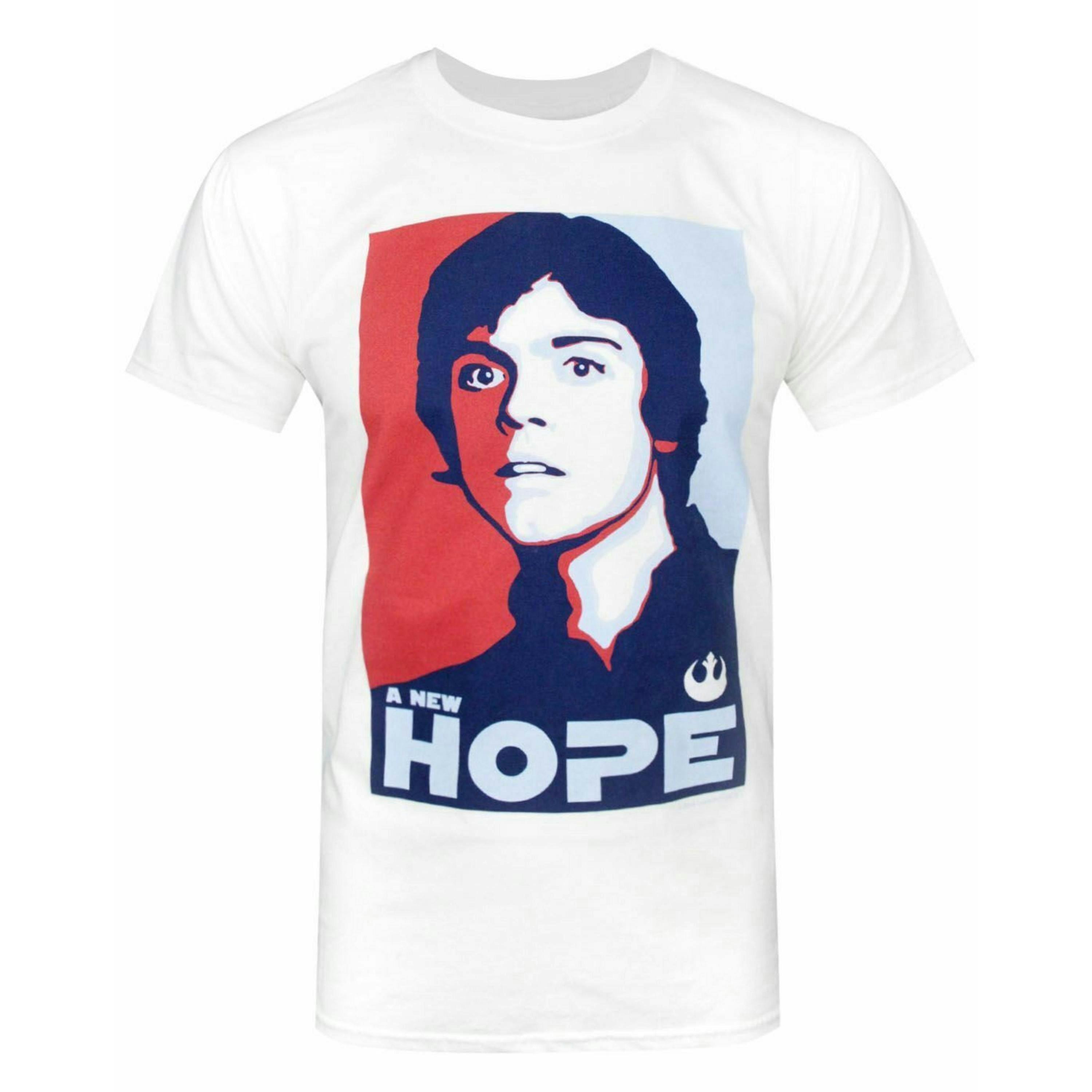 Star Wars Mens White Luke Skywalker Short Sleeved T-Shirt by Vanilla Underground , view 1 of 1