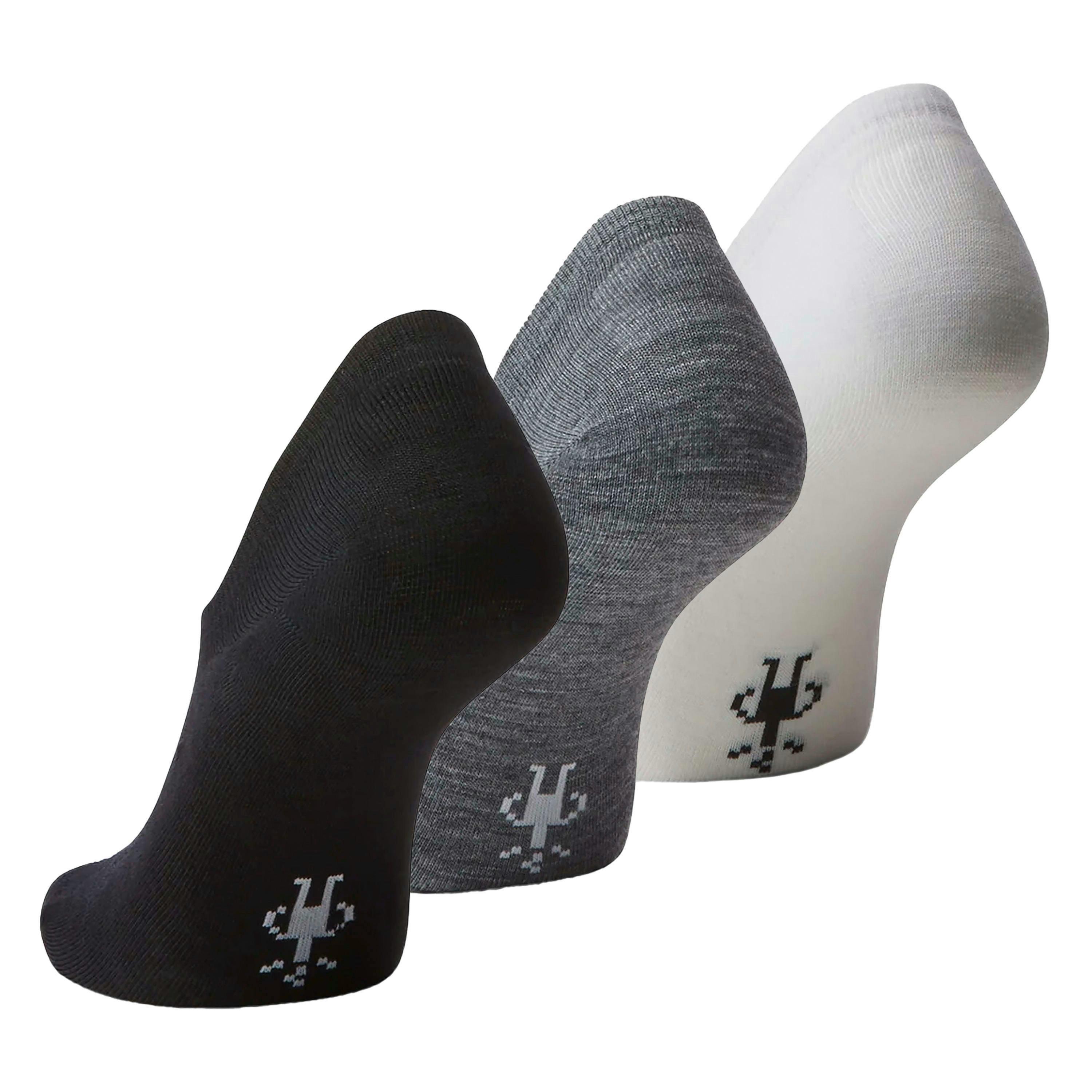 3 Pack Everyday Merino Wool Womens No Show Trainer Casual Socks , view 2 of 5